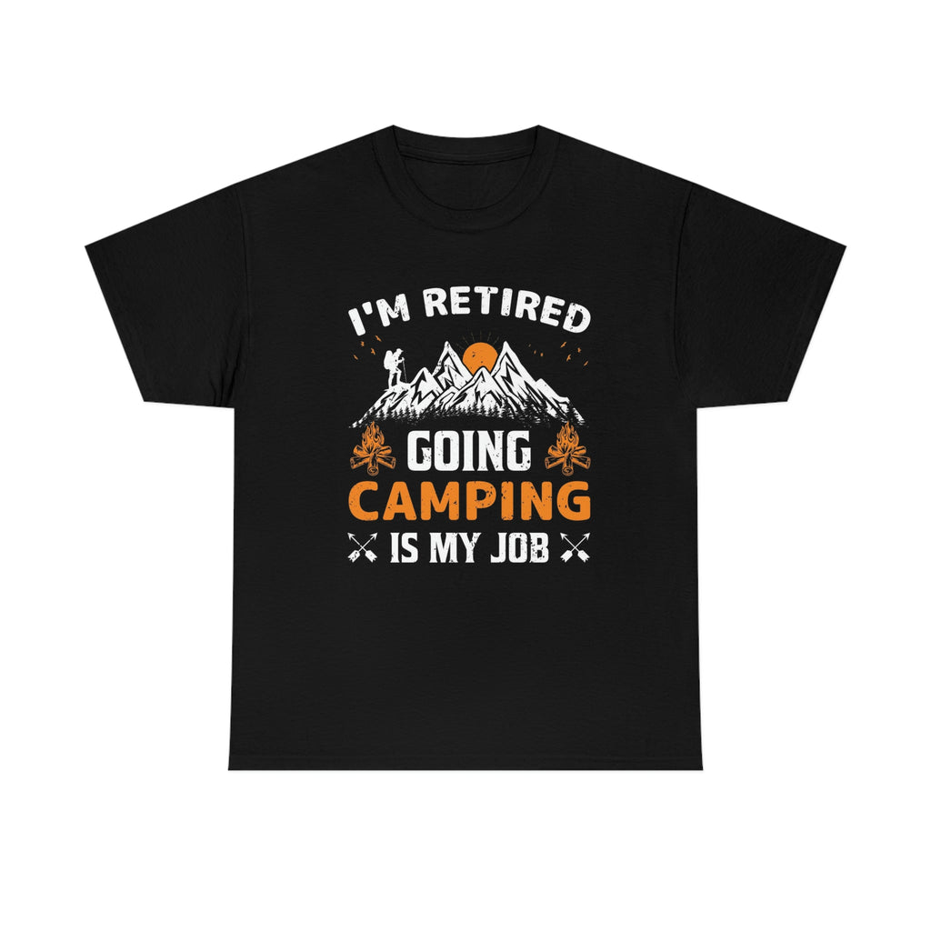 Retired going camping- Unisex Heavy Cotton Tee