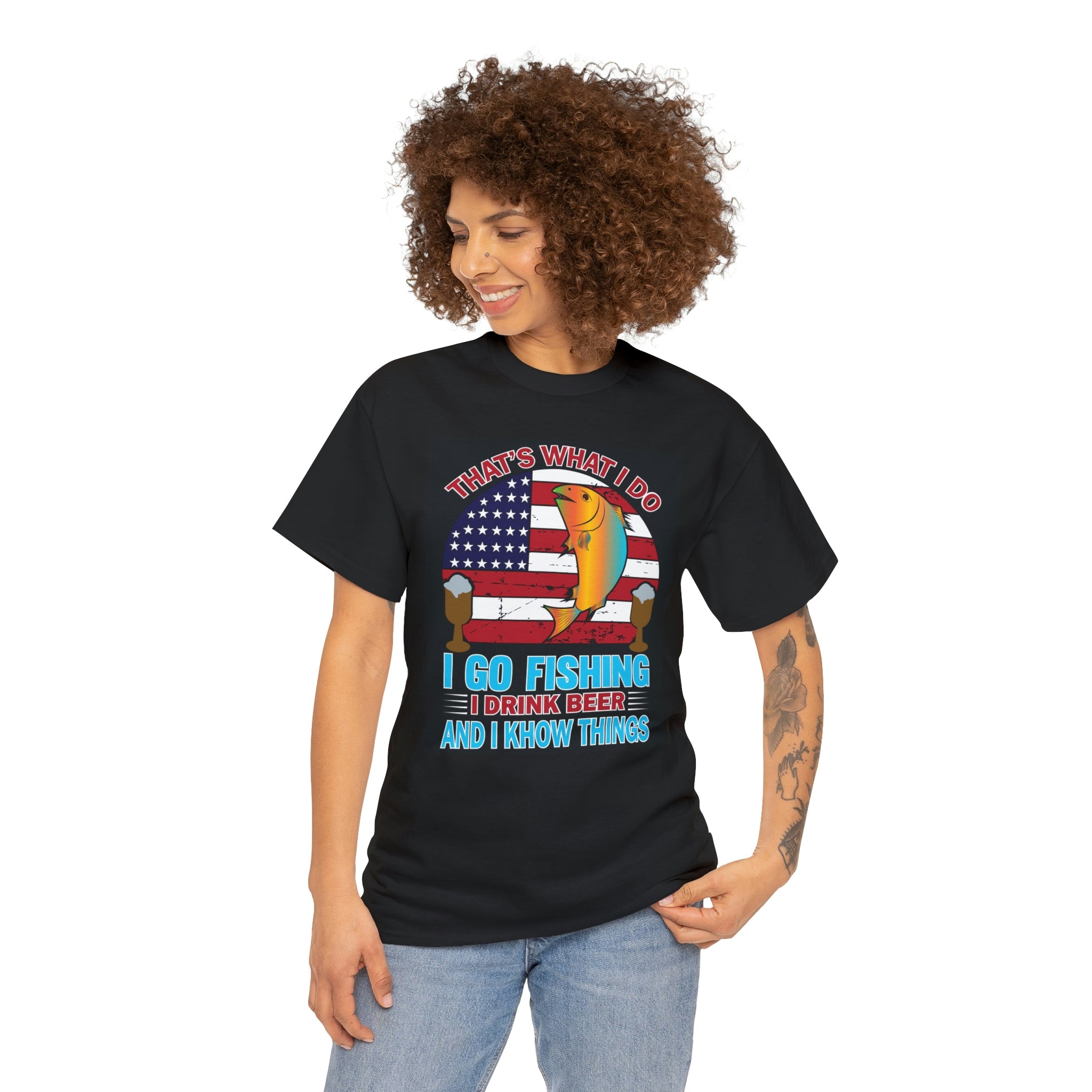 Drink fish and know things- Heavy Cotton Tee