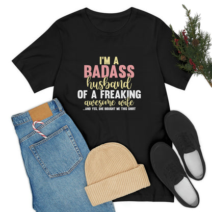 Bad ass husband- Jersey Short Sleeve Tee