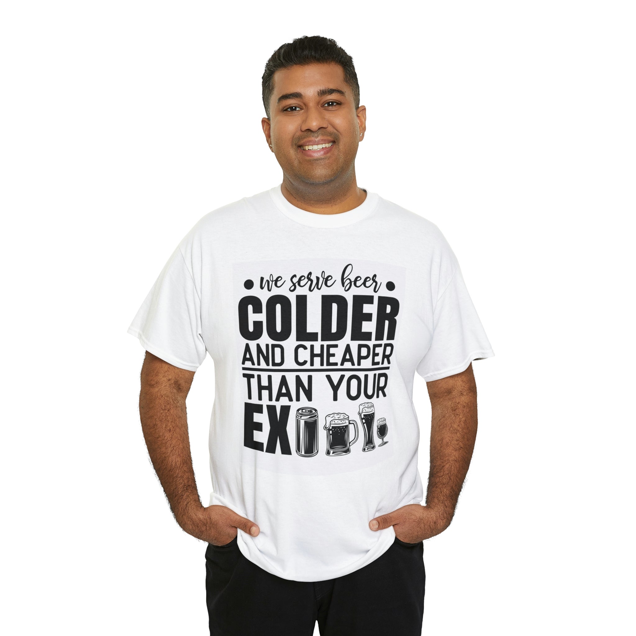 Beer colder than your ex-Unisex Heavy Cotton Tee