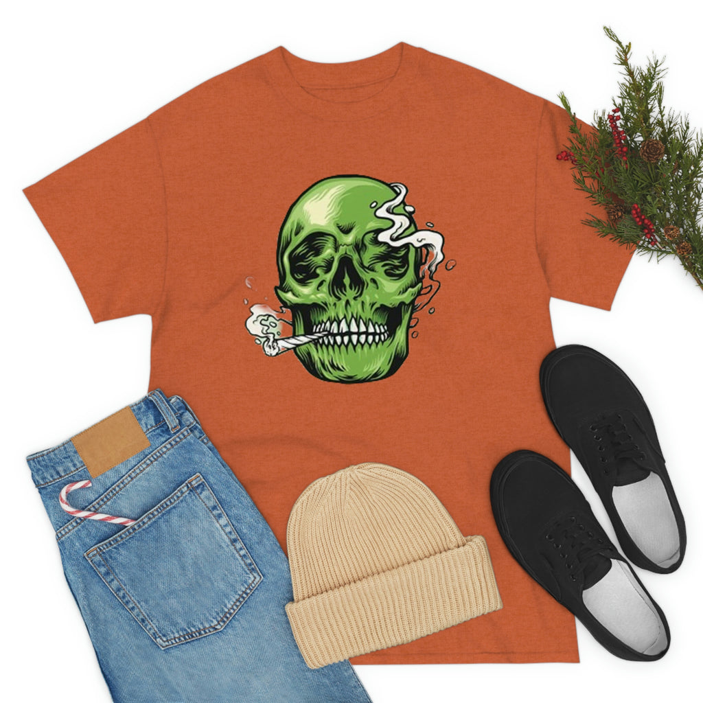 Weed skull- Heavy Cotton Tee