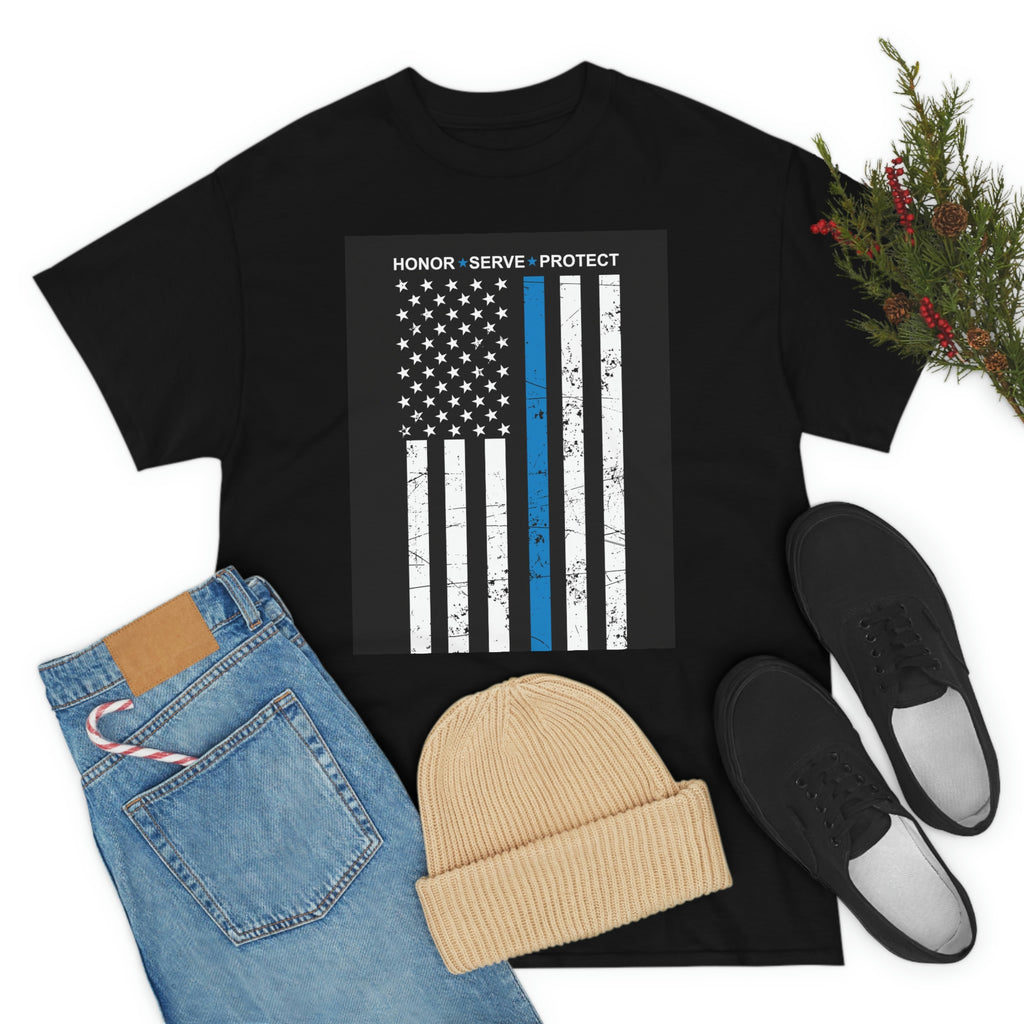 Serve and protect- Heavy Cotton Tee