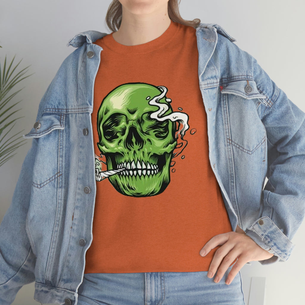 Weed skull- Heavy Cotton Tee