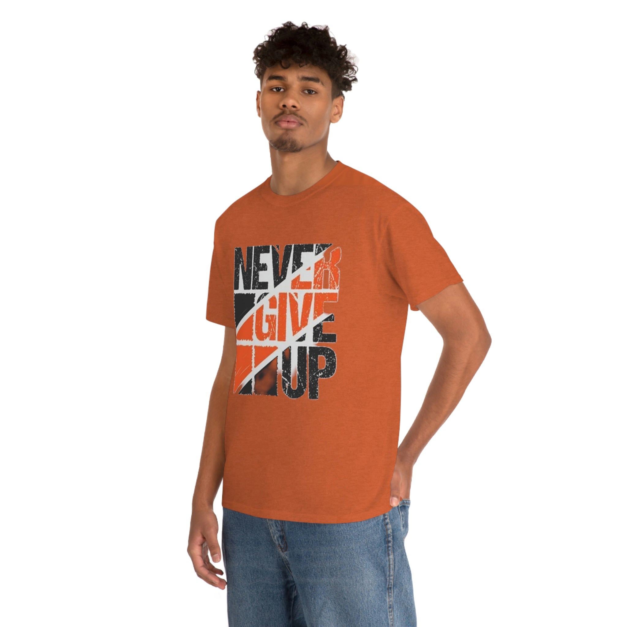 Never give up- Heavy Cotton Tee