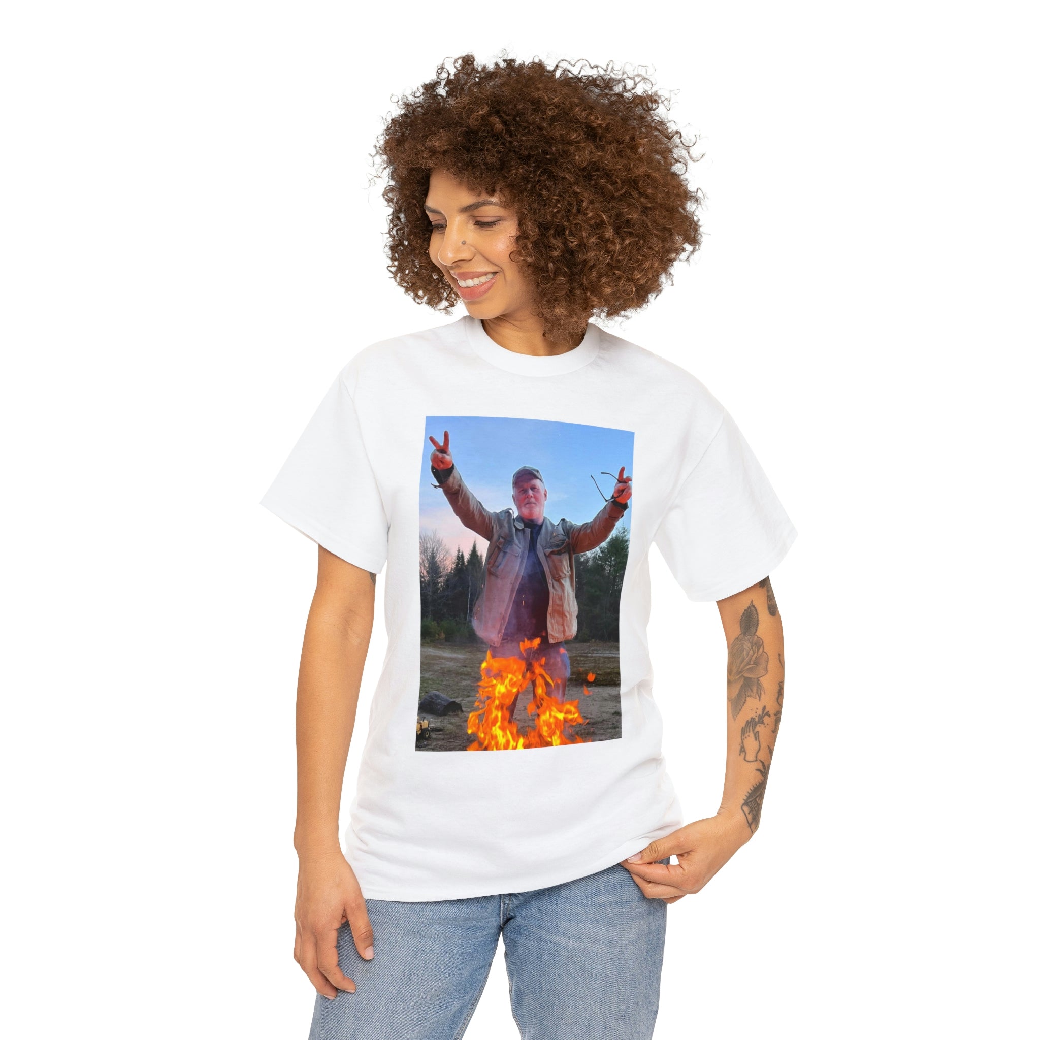 On fire-  Heavy Cotton Tee