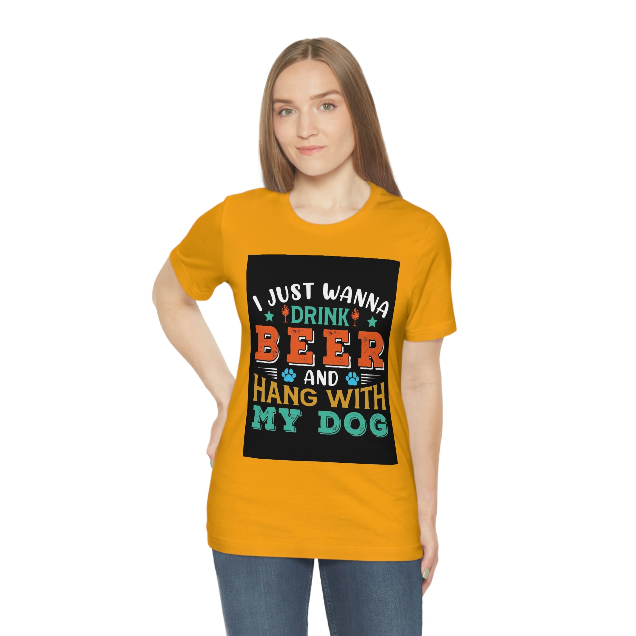 Drink and hang with dog- Jersey Short Sleeve Tee