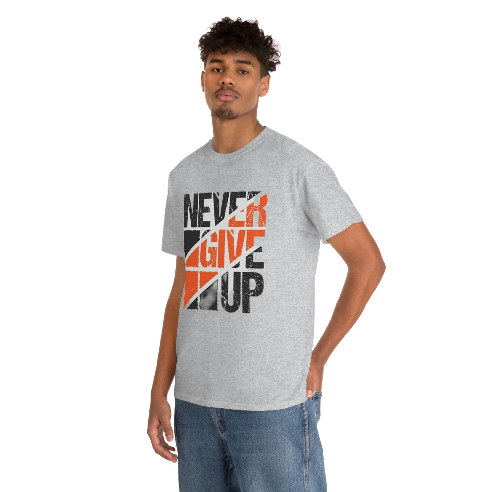 Never give up- Heavy Cotton Tee