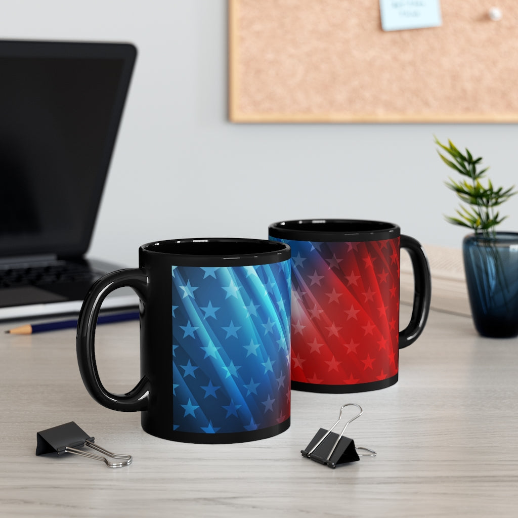 USA 11oz Black coffee Mug