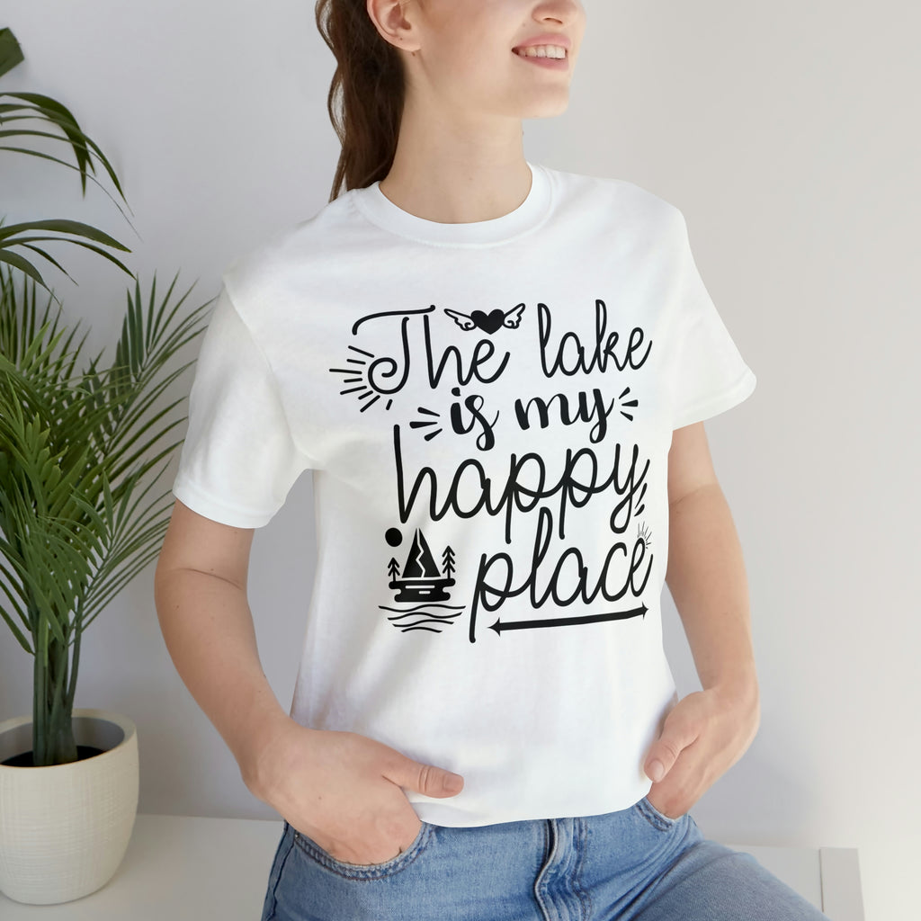 The Lake is my happy place-  Jersey Short Sleeve Tee