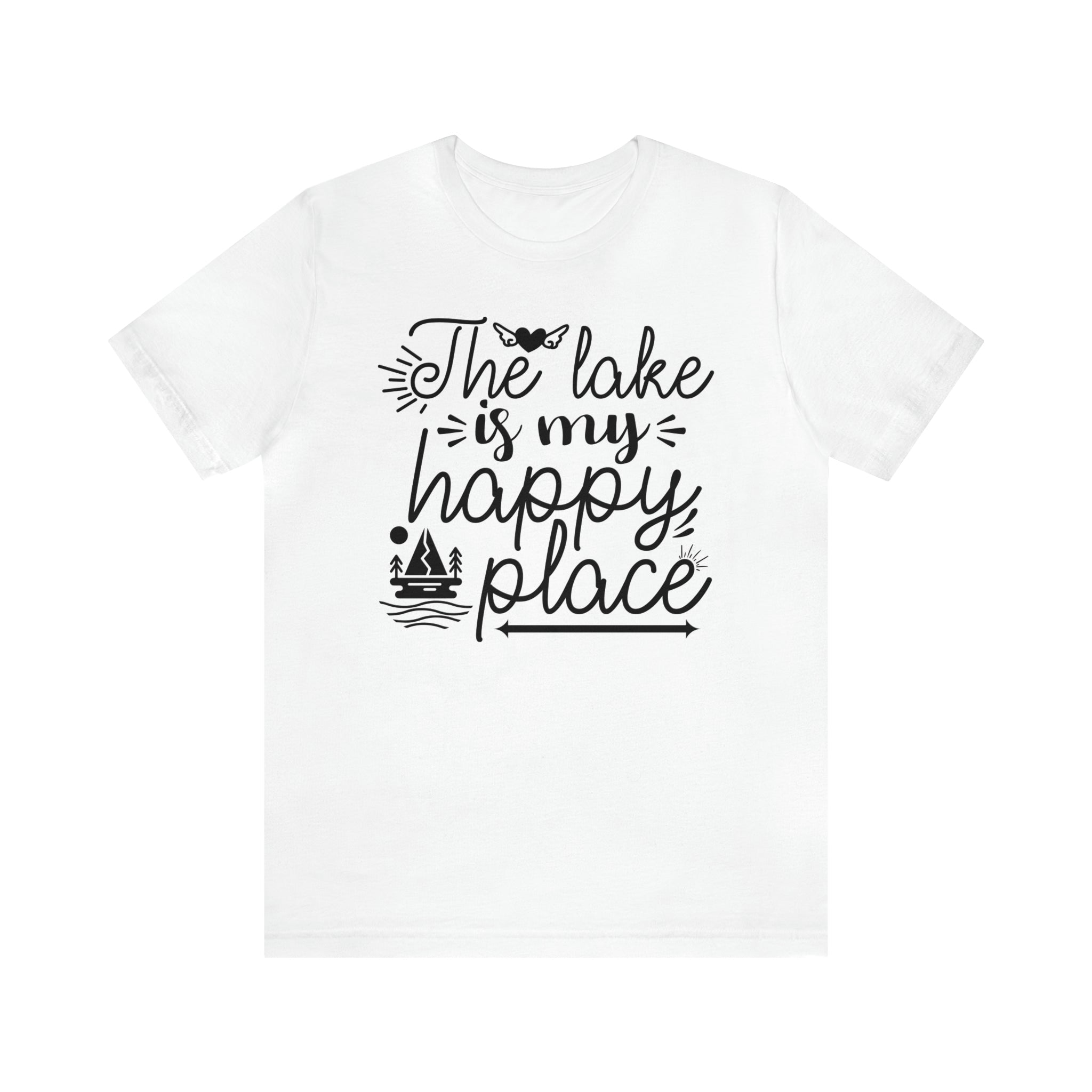The Lake is my happy place-  Jersey Short Sleeve Tee