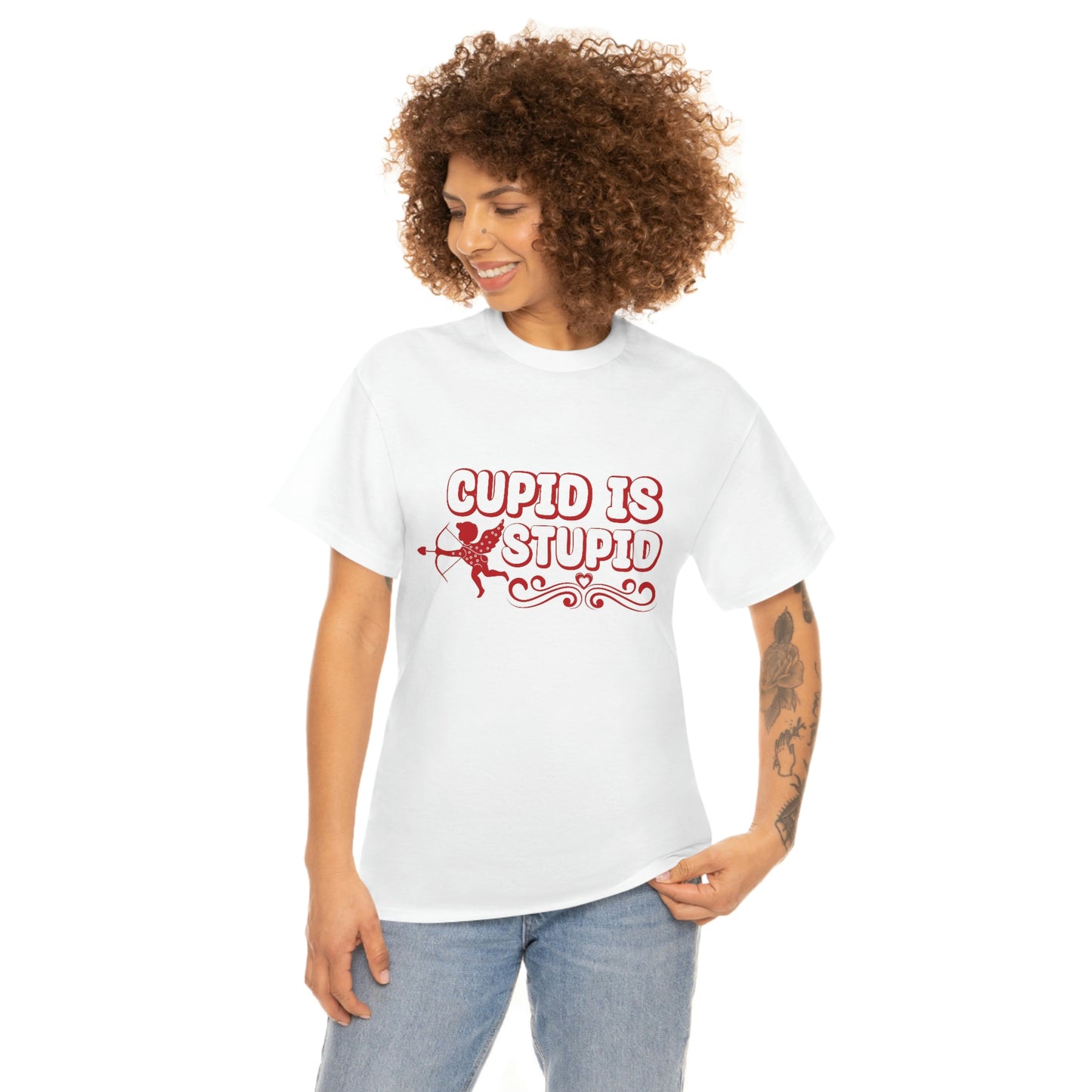 Cupid is stupid- Unisex Heavy Cotton Tee