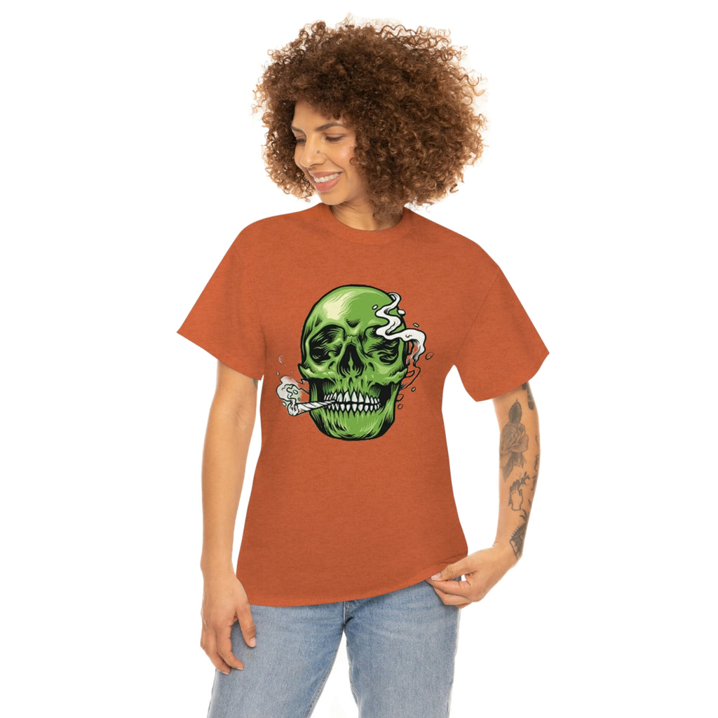 Weed skull- Heavy Cotton Tee
