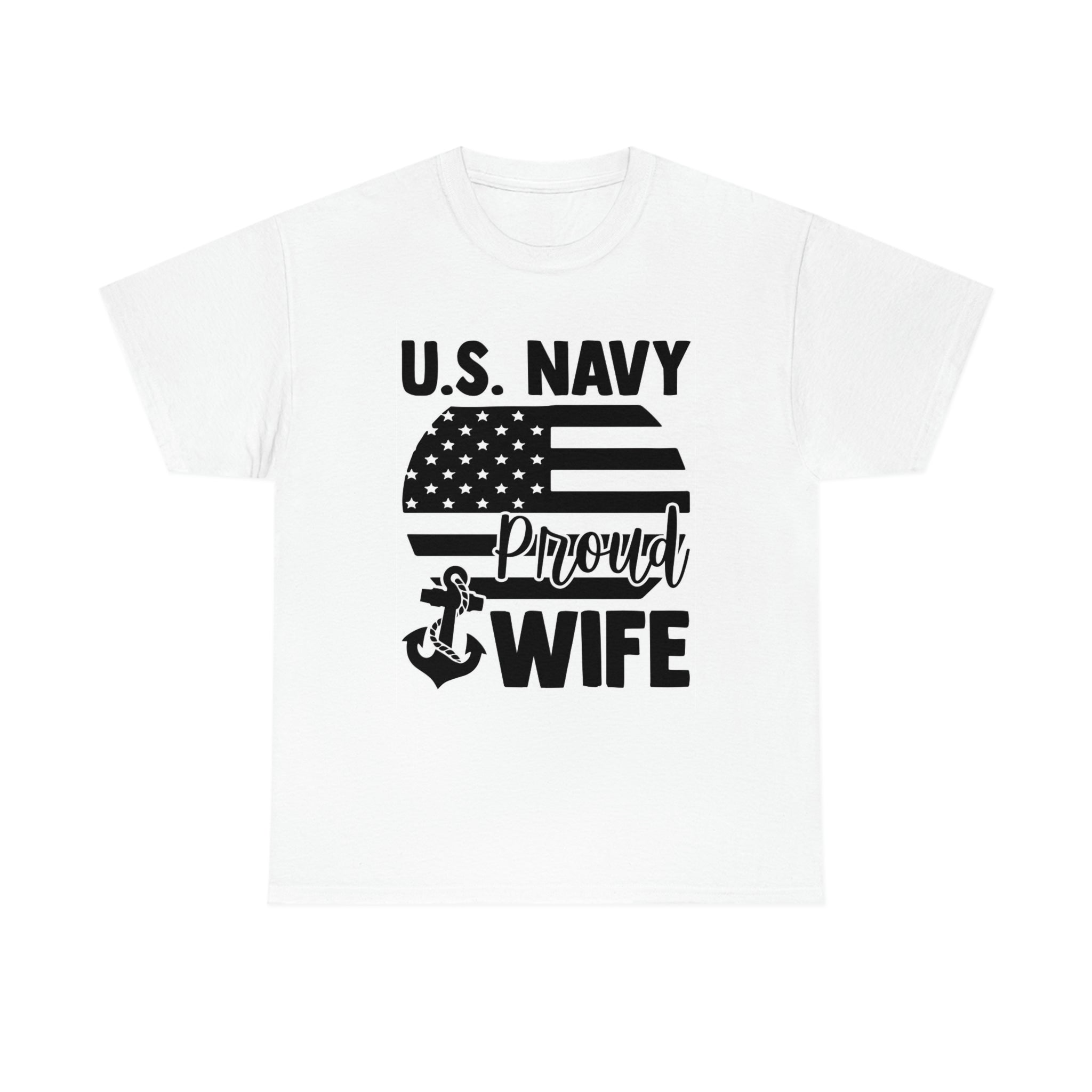 USA Navy proud wife- Heavy Cotton Tee