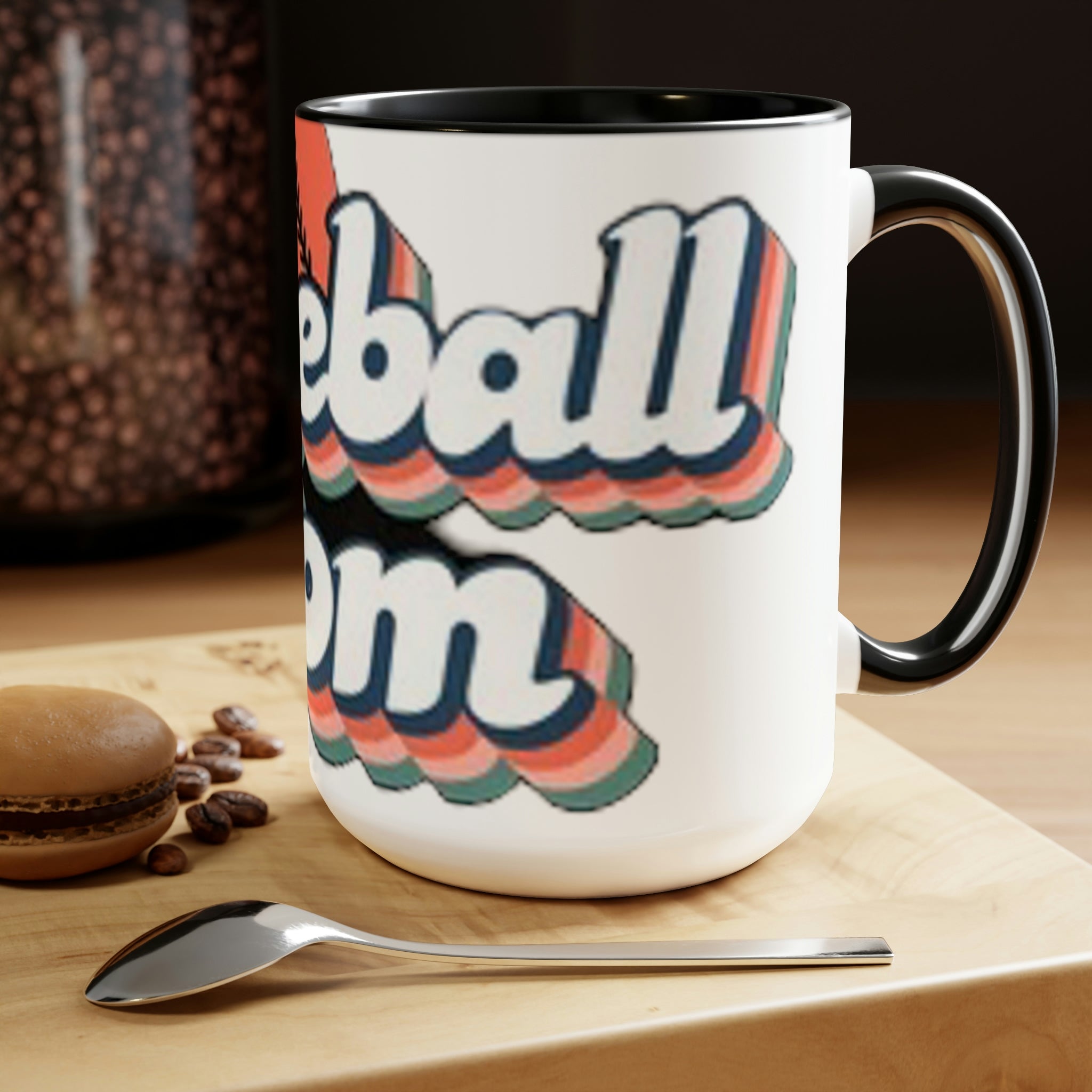 Baseball mom- Two-Tone Coffee Mugs, 15oz