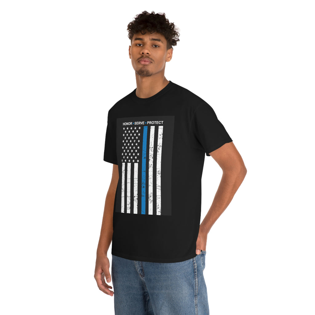 Serve and protect- Heavy Cotton Tee