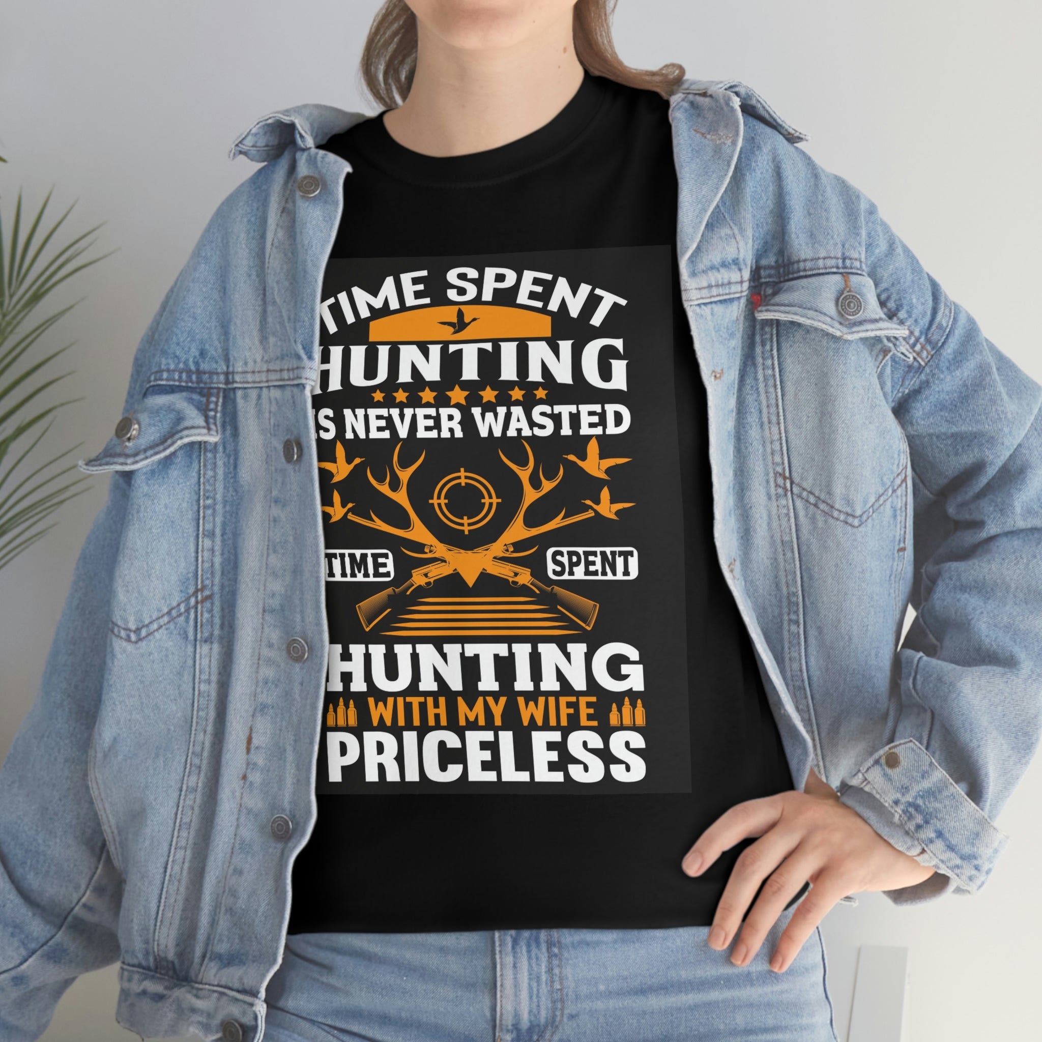 Hunting with wife- Unisex Heavy Cotton Tee