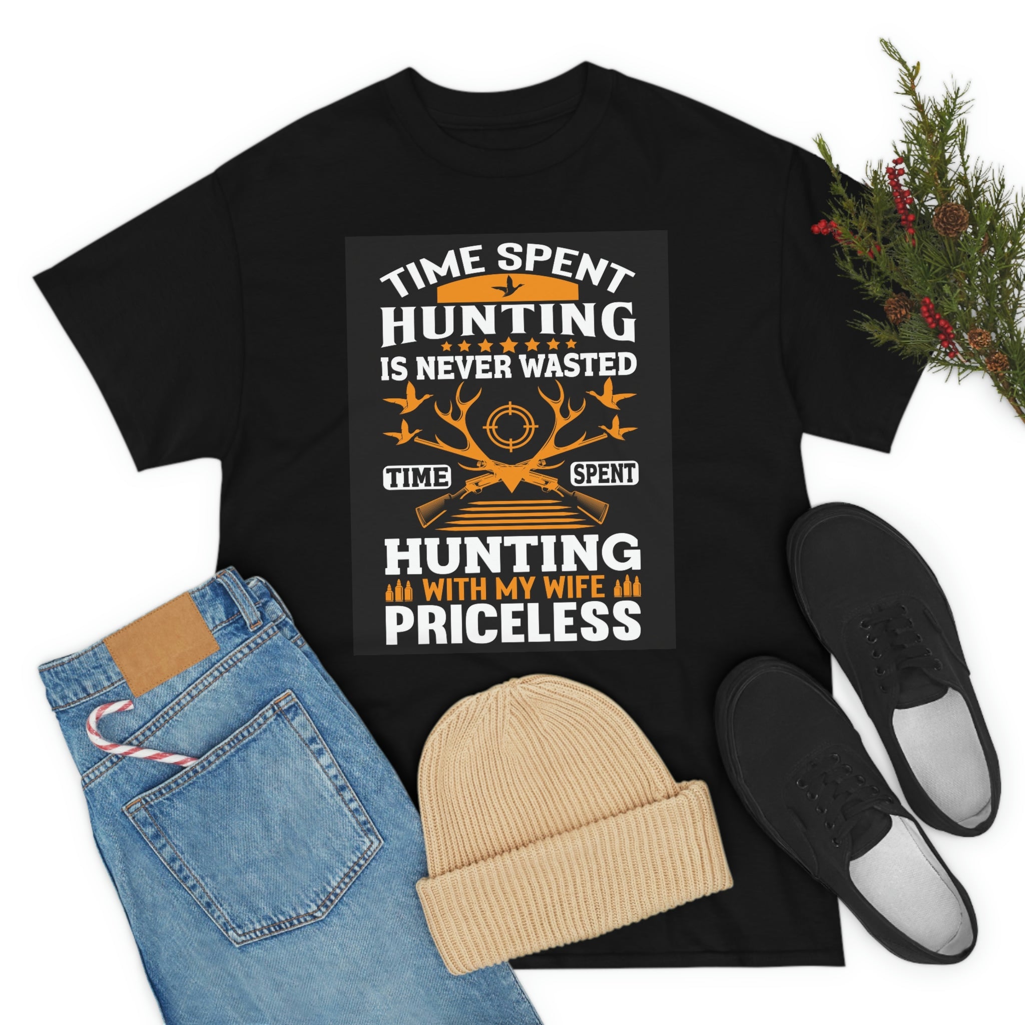 Hunting with wife- Unisex Heavy Cotton Tee