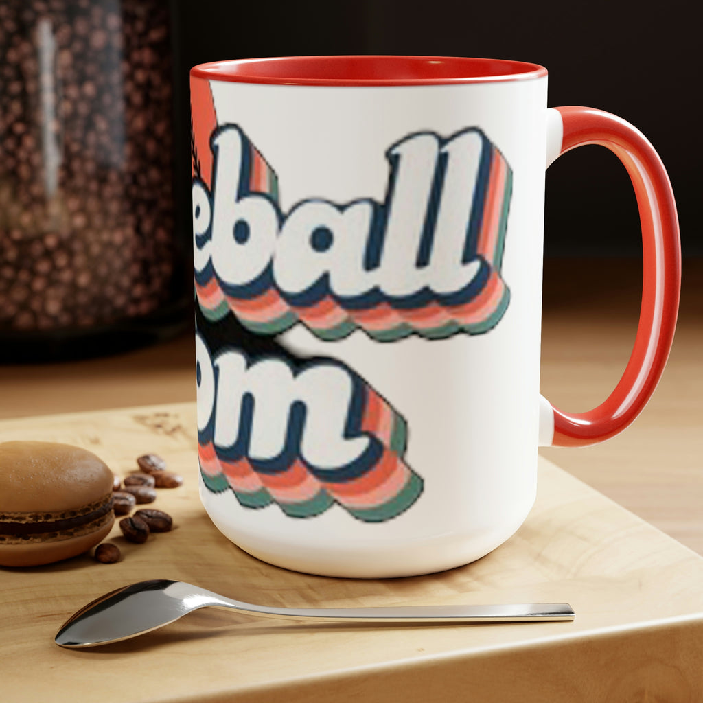 Baseball mom- Two-Tone Coffee Mugs, 15oz