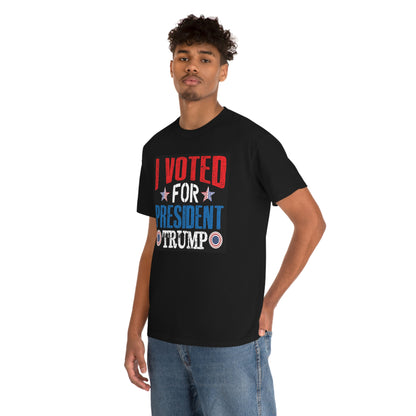 I voted President trump- Unisex Heavy Cotton Tee