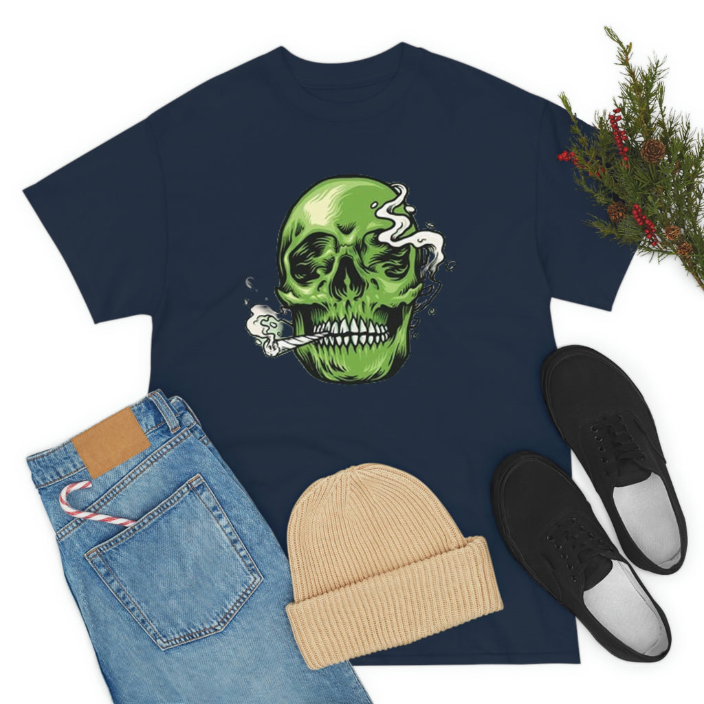 Weed skull- Heavy Cotton Tee