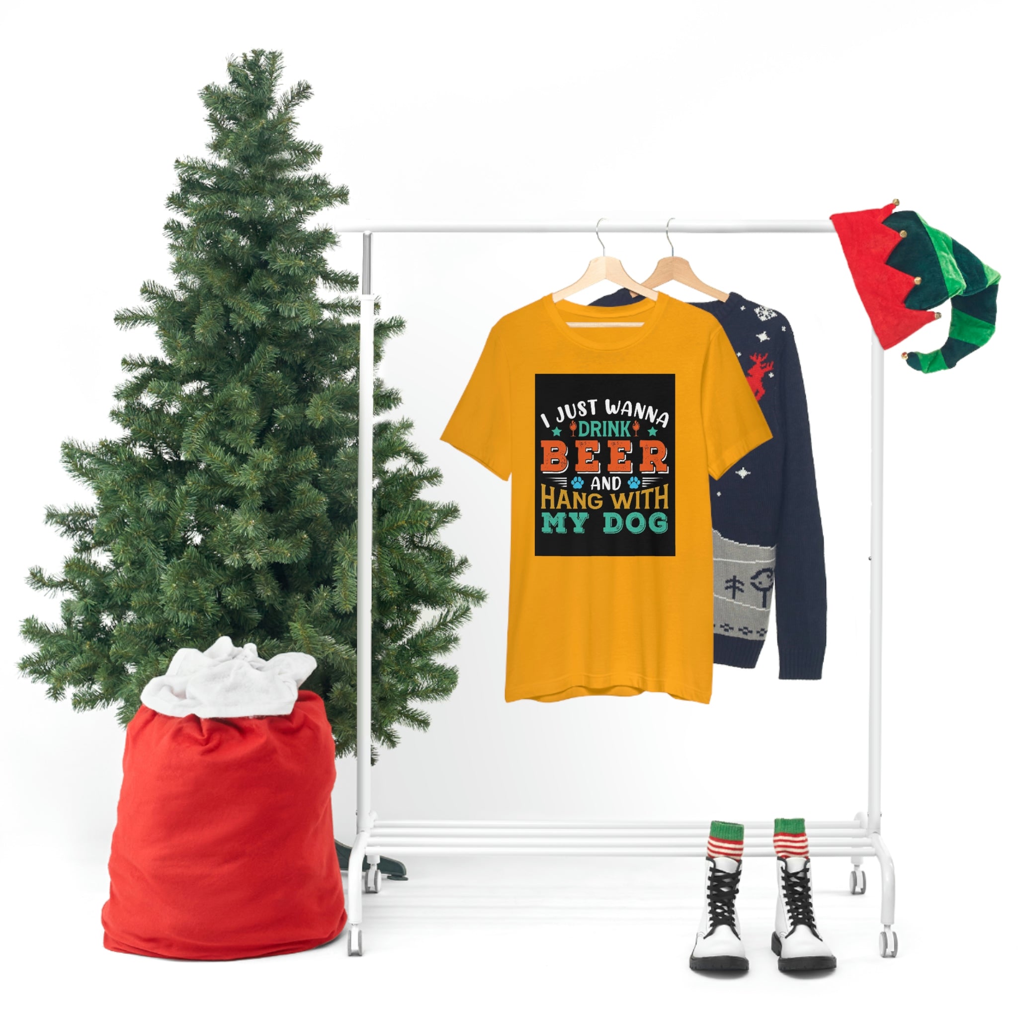 Drink and hang with dog- Jersey Short Sleeve Tee