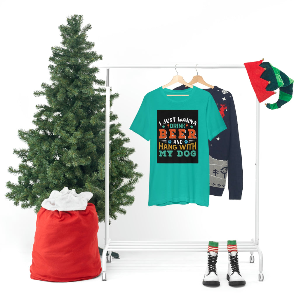 Drink and hang with dog- Jersey Short Sleeve Tee