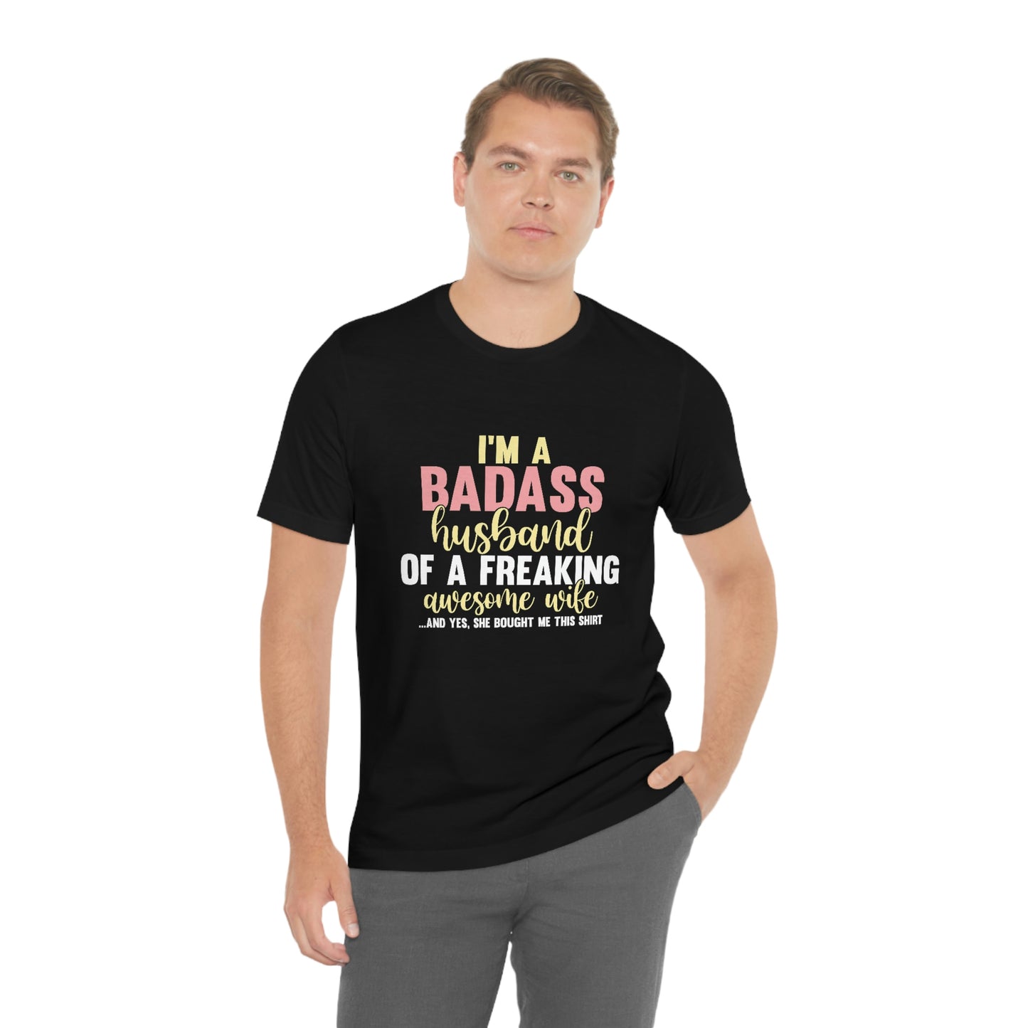 Bad ass husband- Jersey Short Sleeve Tee