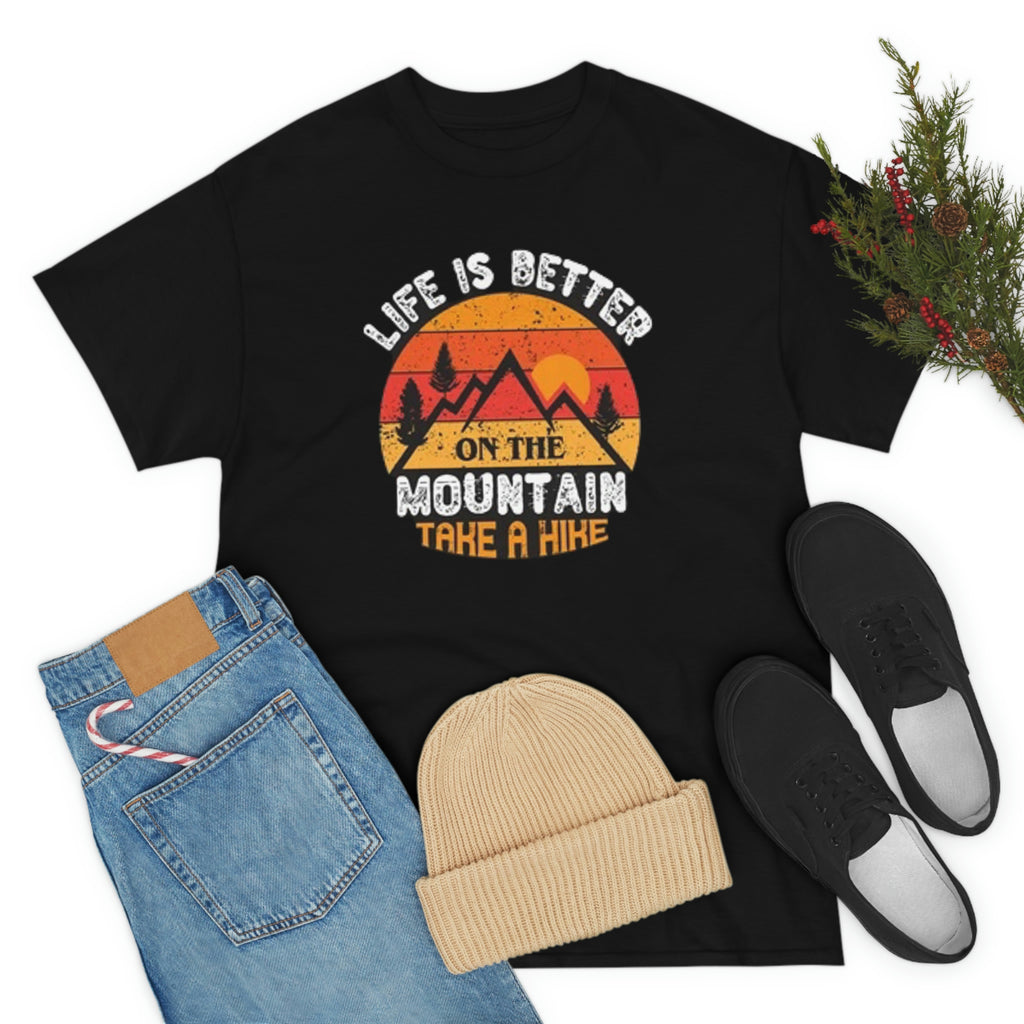 Life is better on a mountain-Unisex Heavy Cotton Tee