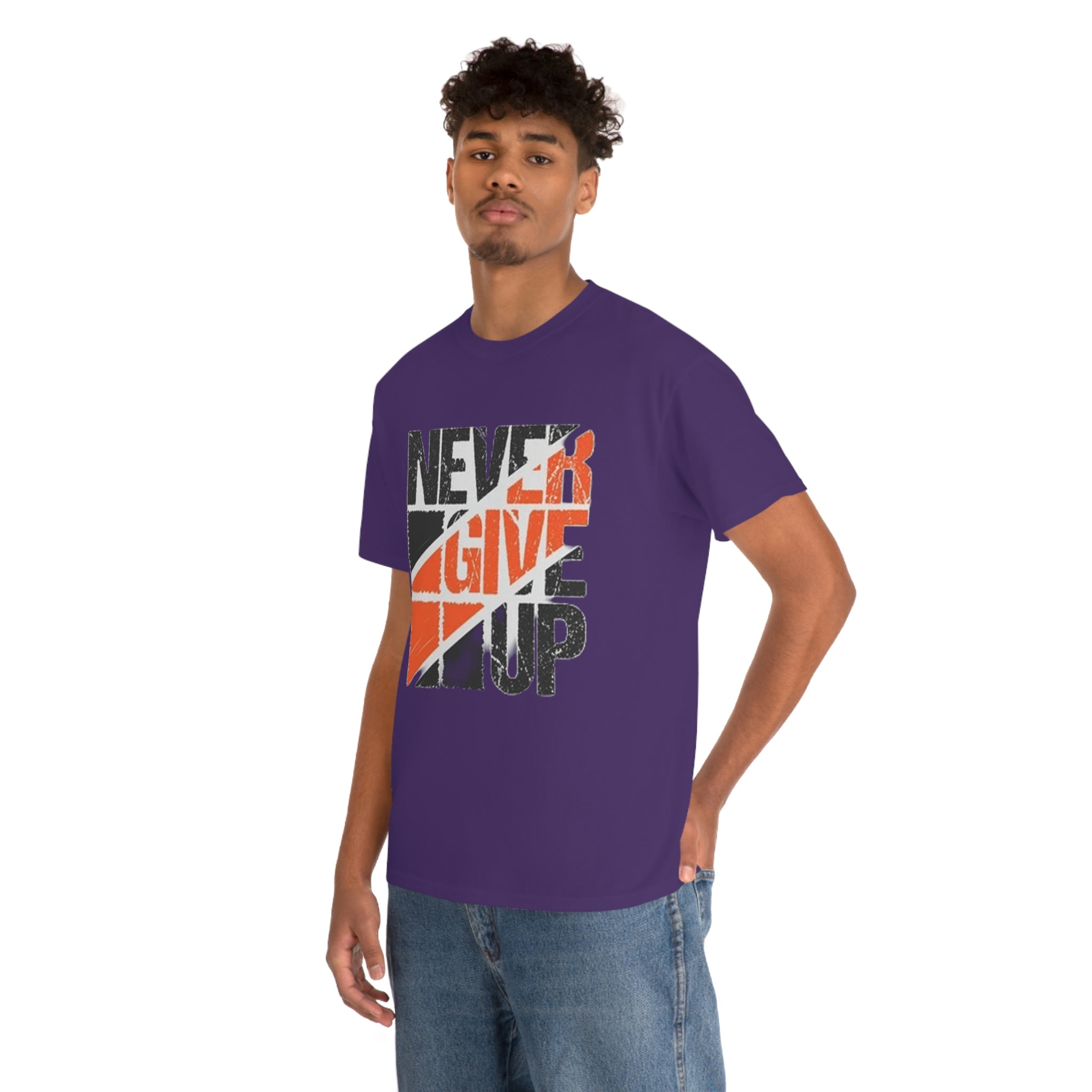 Never give up- Heavy Cotton Tee