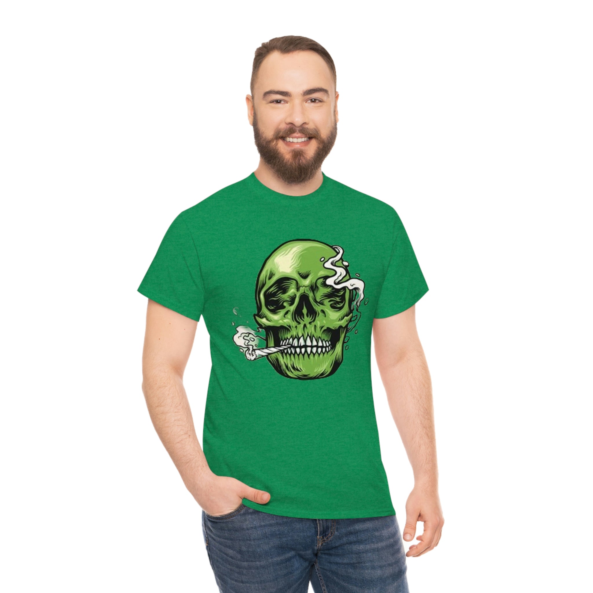 Weed skull- Heavy Cotton Tee