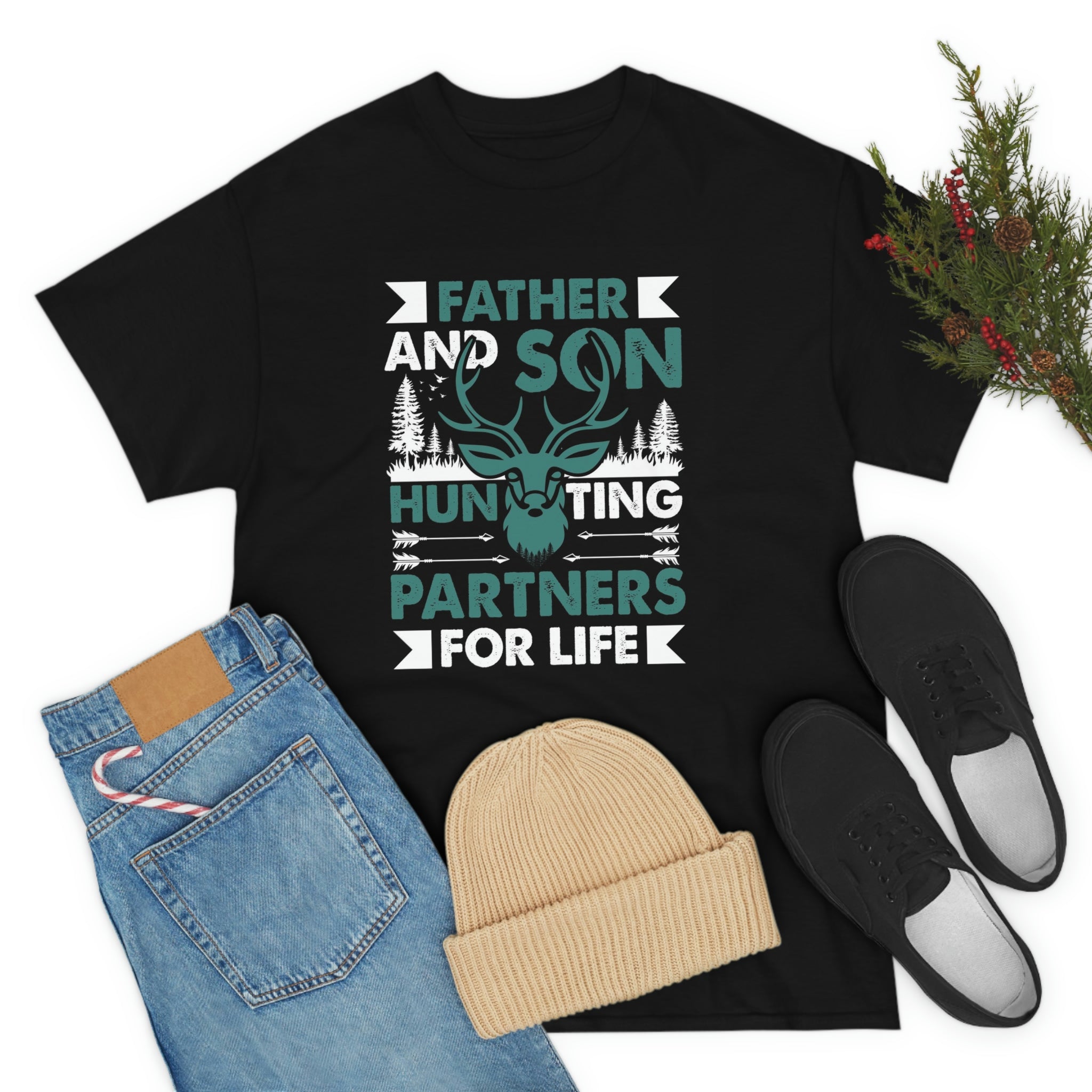 Father and son hunting-  Heavy Cotton Tee