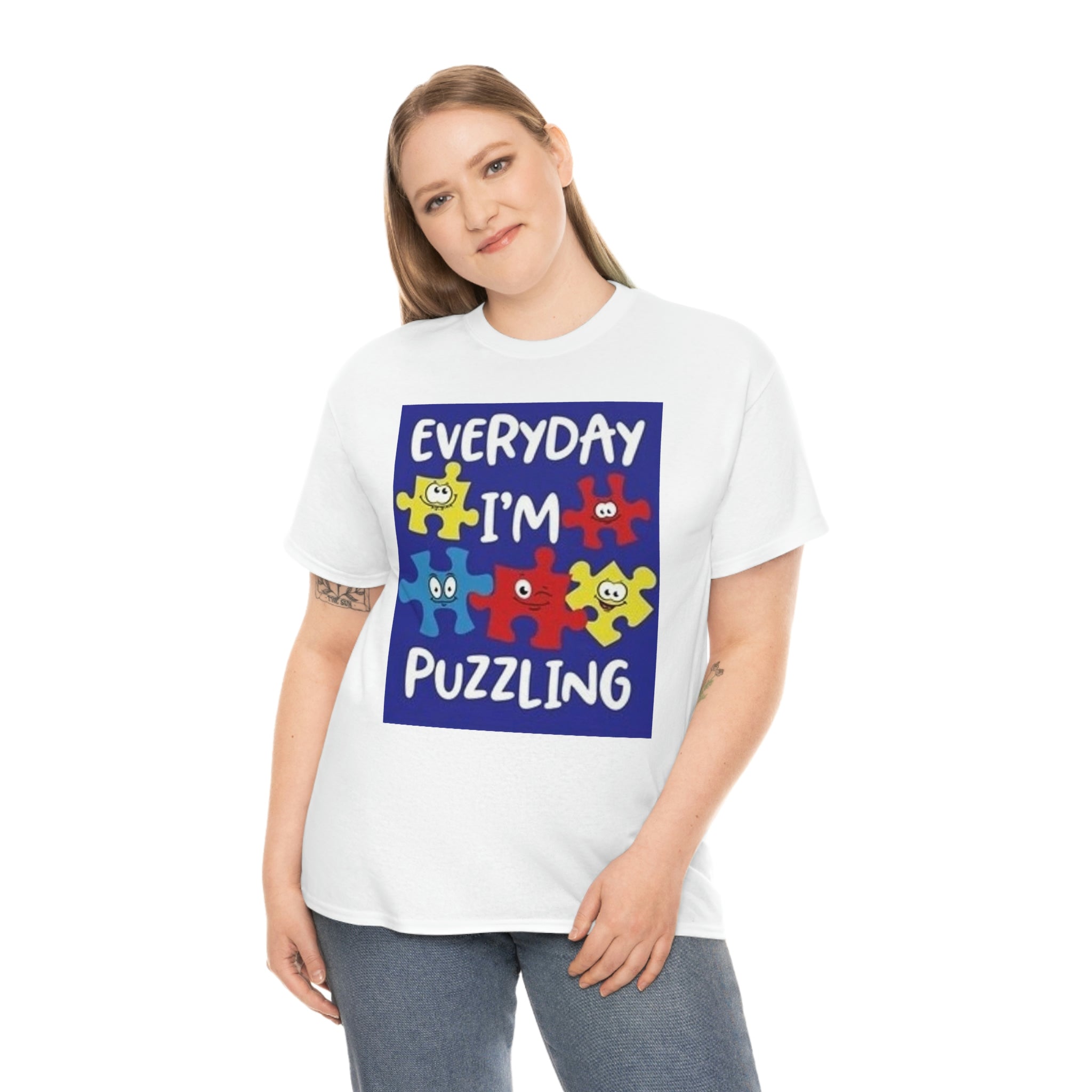 Everyday I’m puzzling- Unisex Heavy Cotton Tee