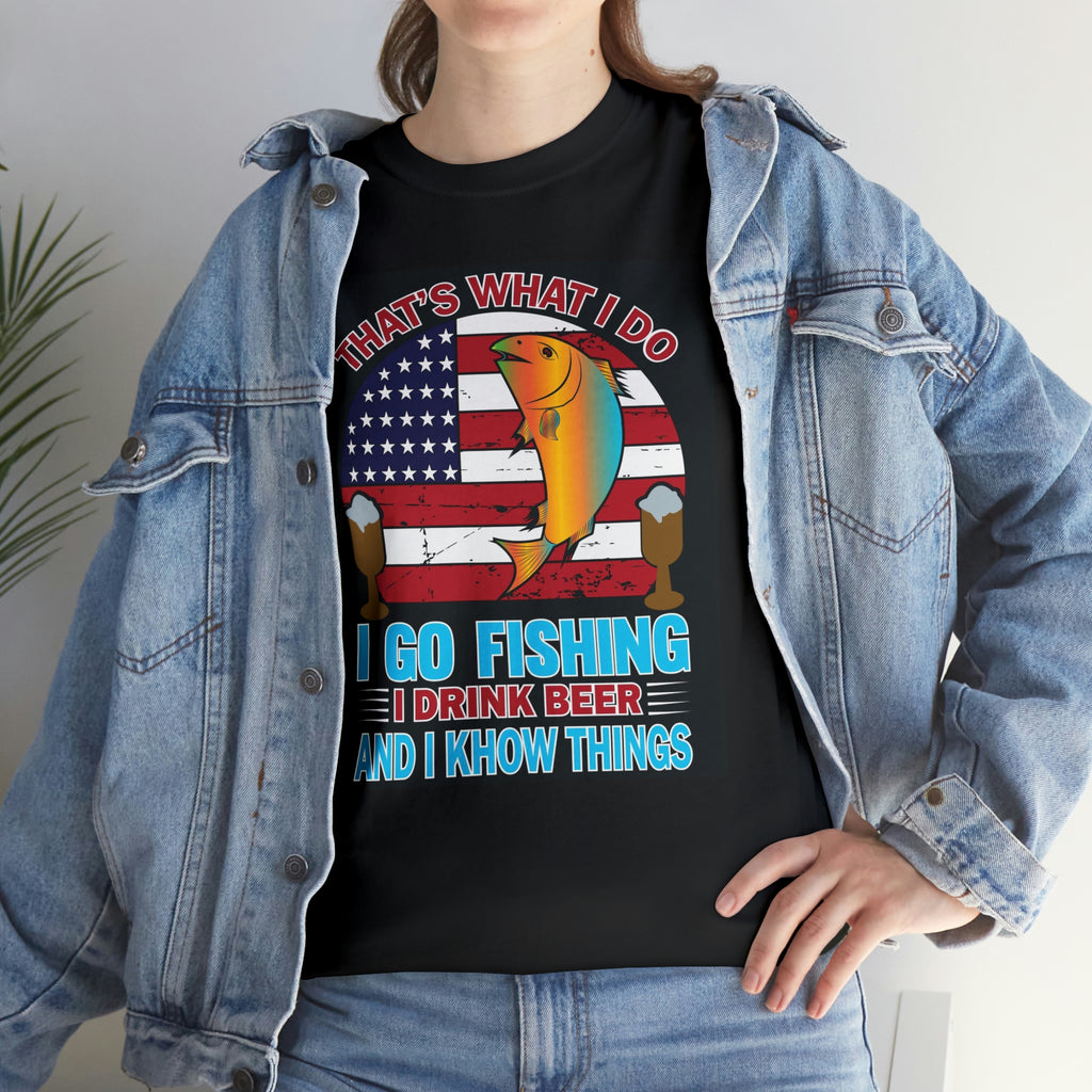 Drink fish and know things- Heavy Cotton Tee