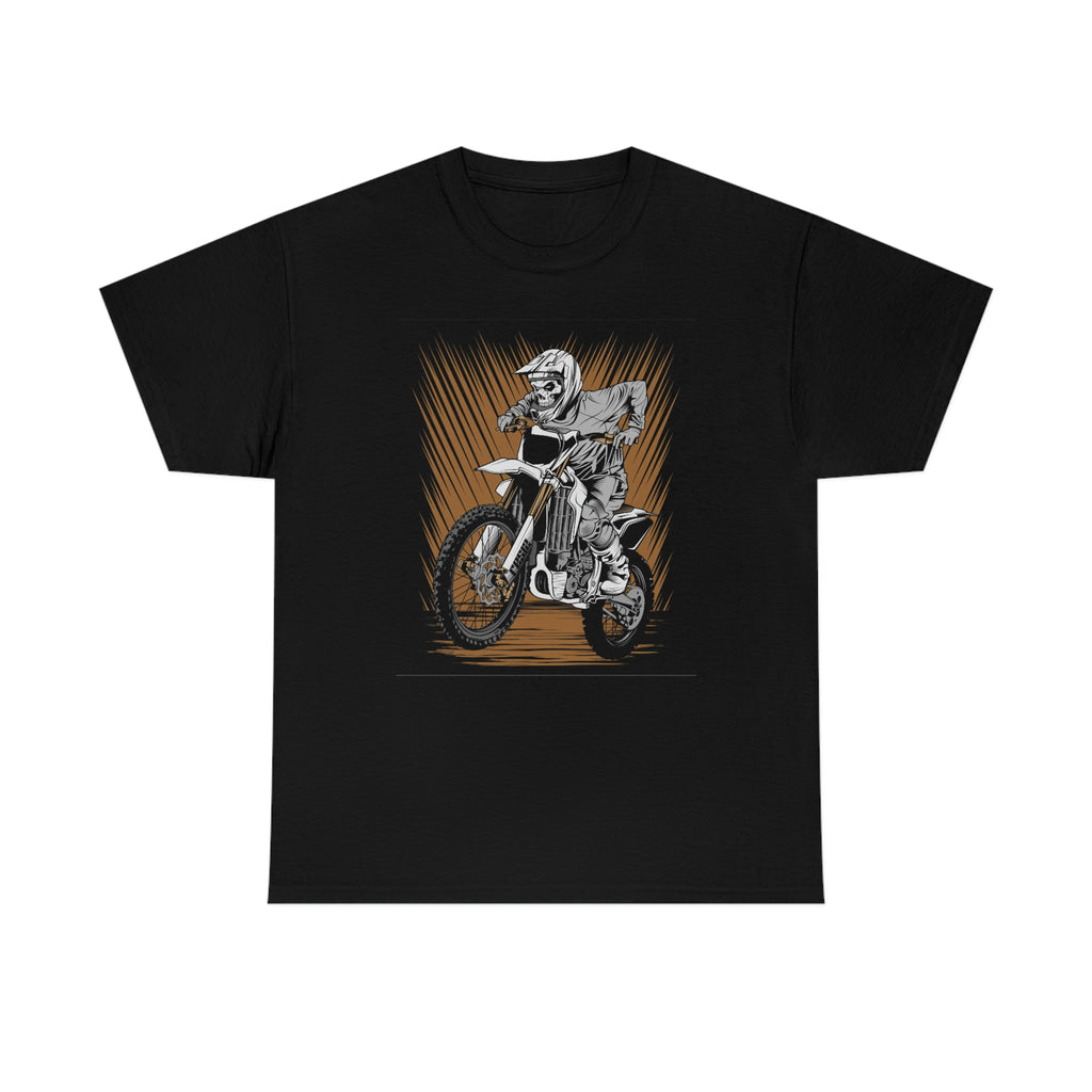 Skeleton on bike- Unisex Heavy Cotton Tee