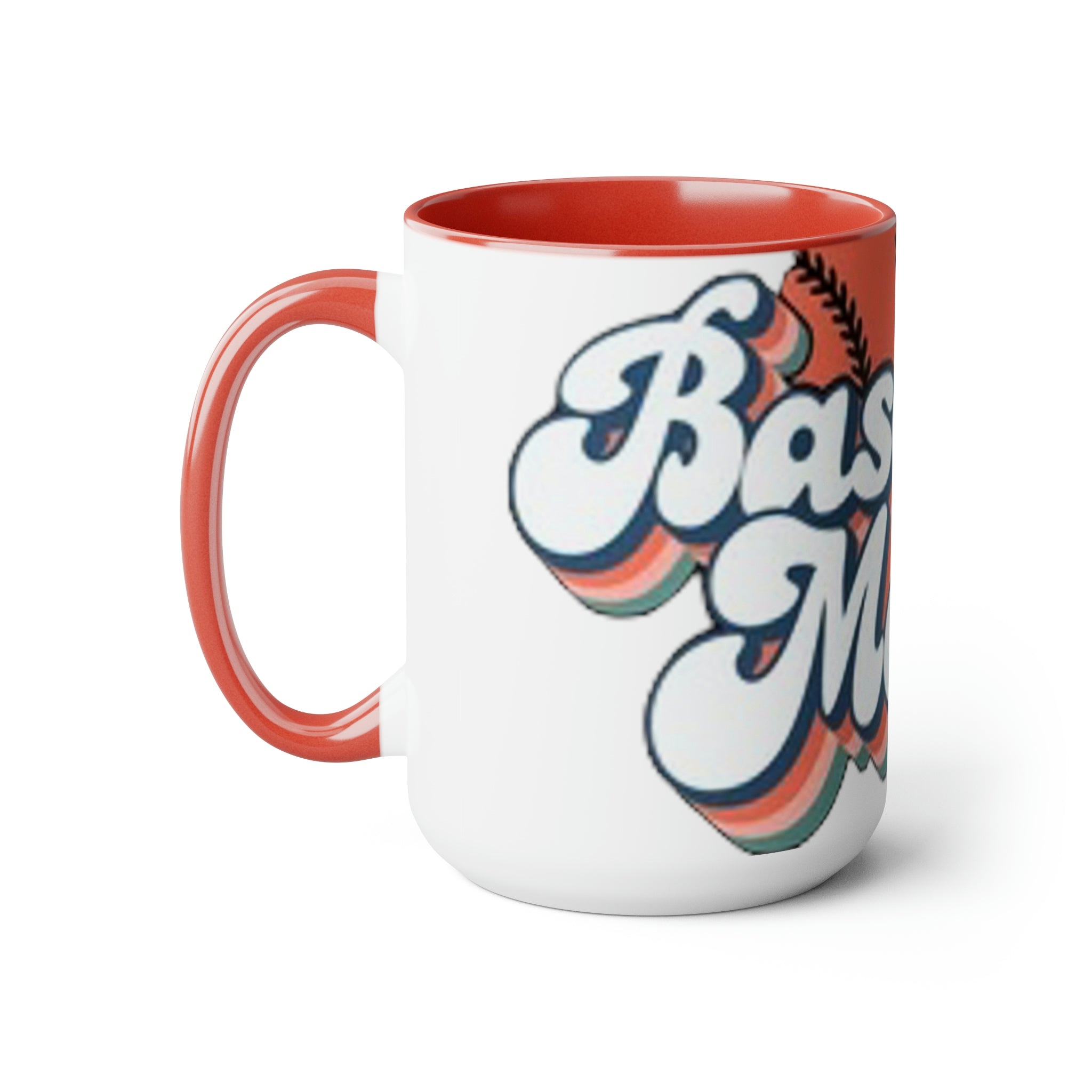 Baseball mom- Two-Tone Coffee Mugs, 15oz