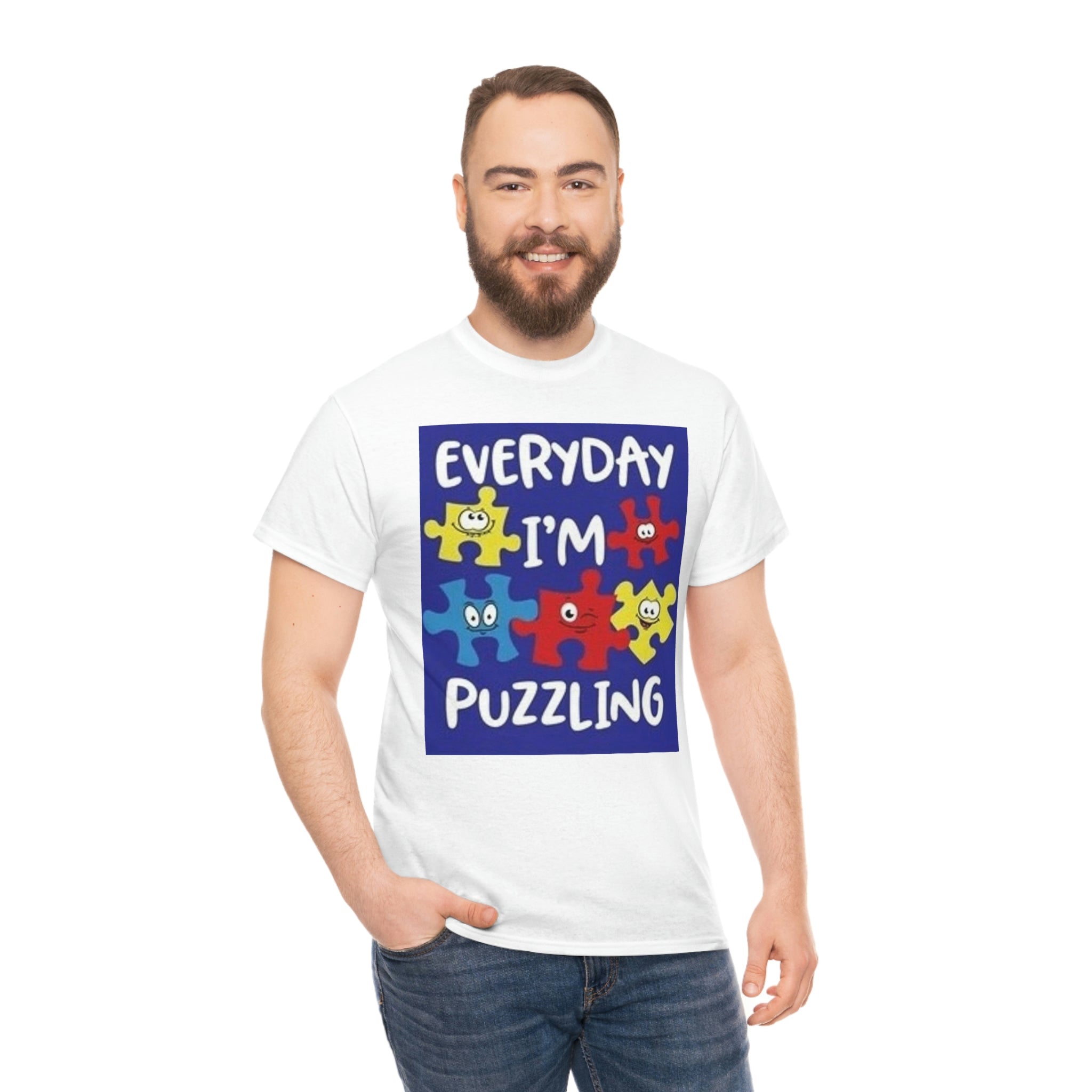Everyday I’m puzzling- Unisex Heavy Cotton Tee