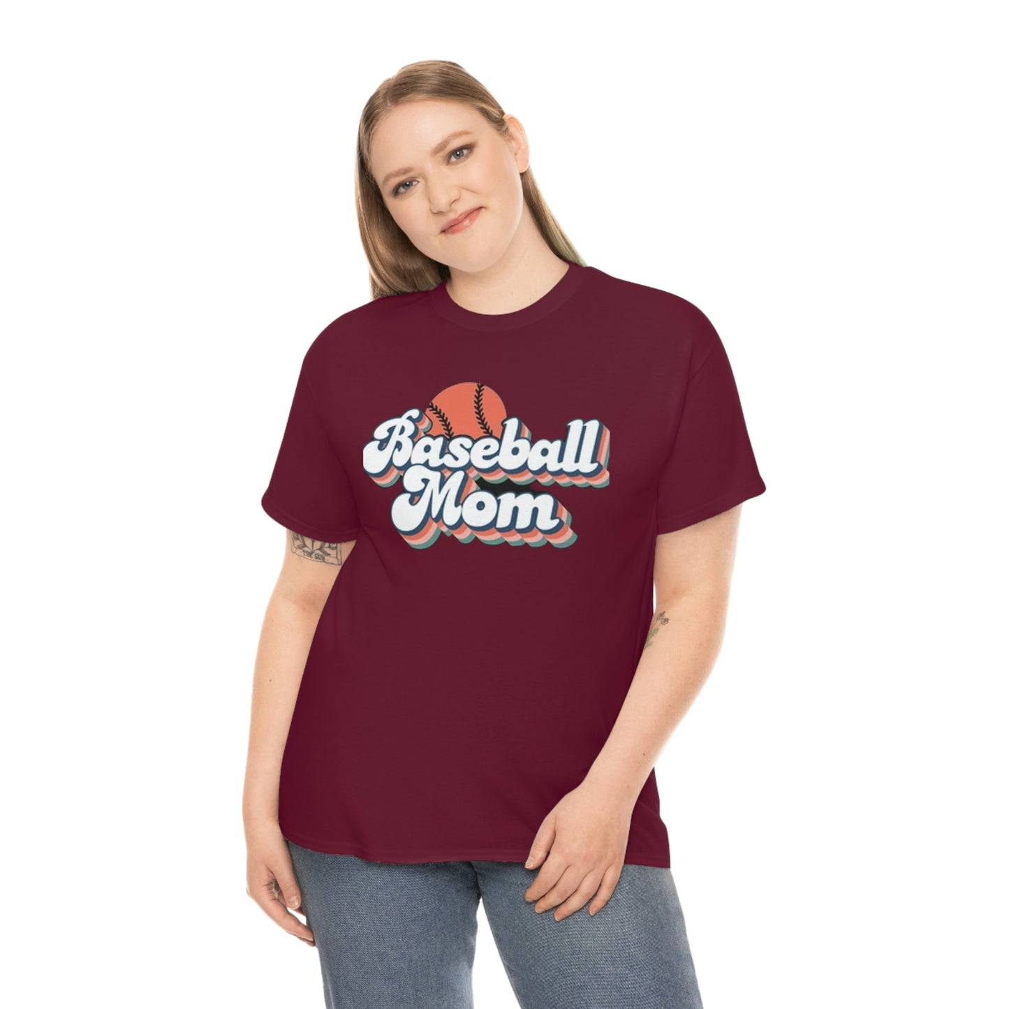 Baseball mom- Heavy Cotton Tee