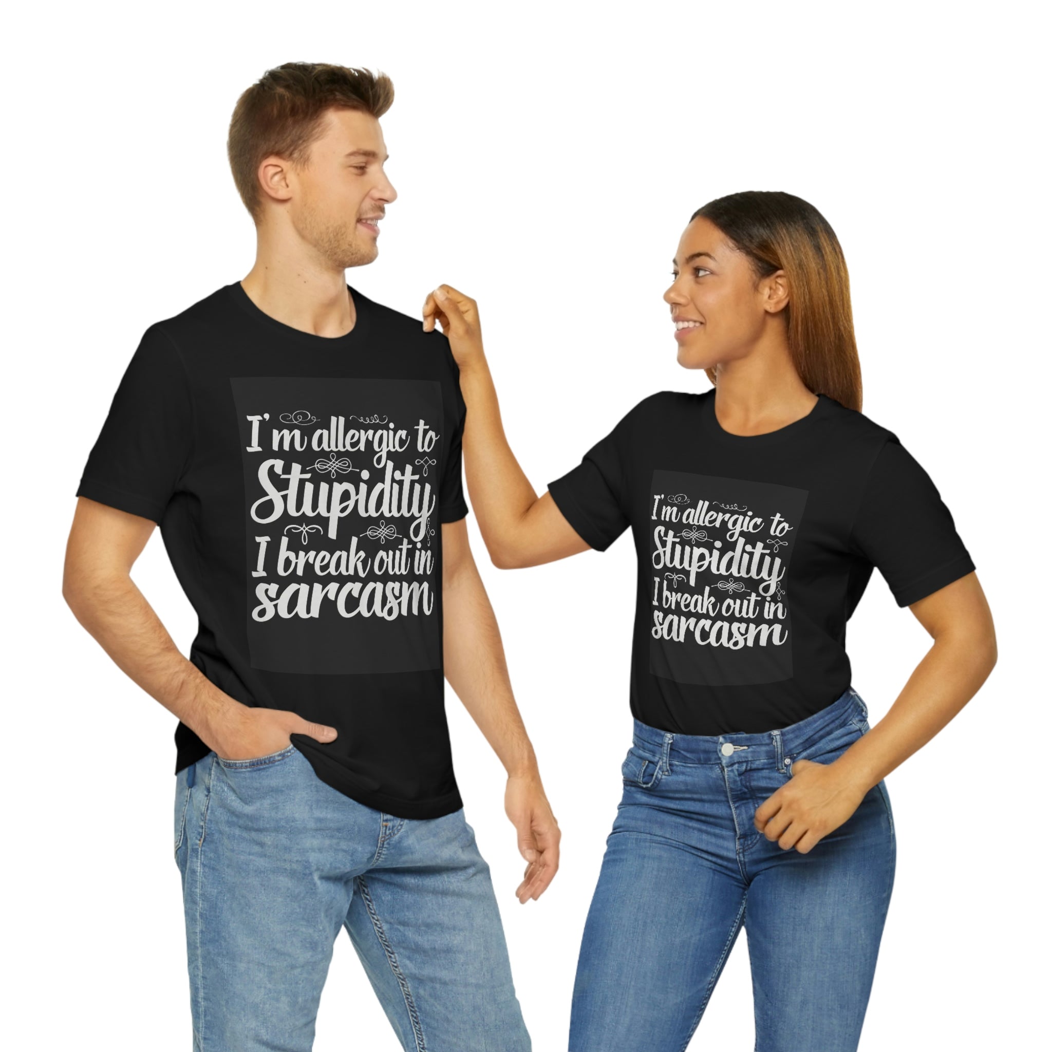 Allergic to stupidity-Jersey Short Sleeve Tee