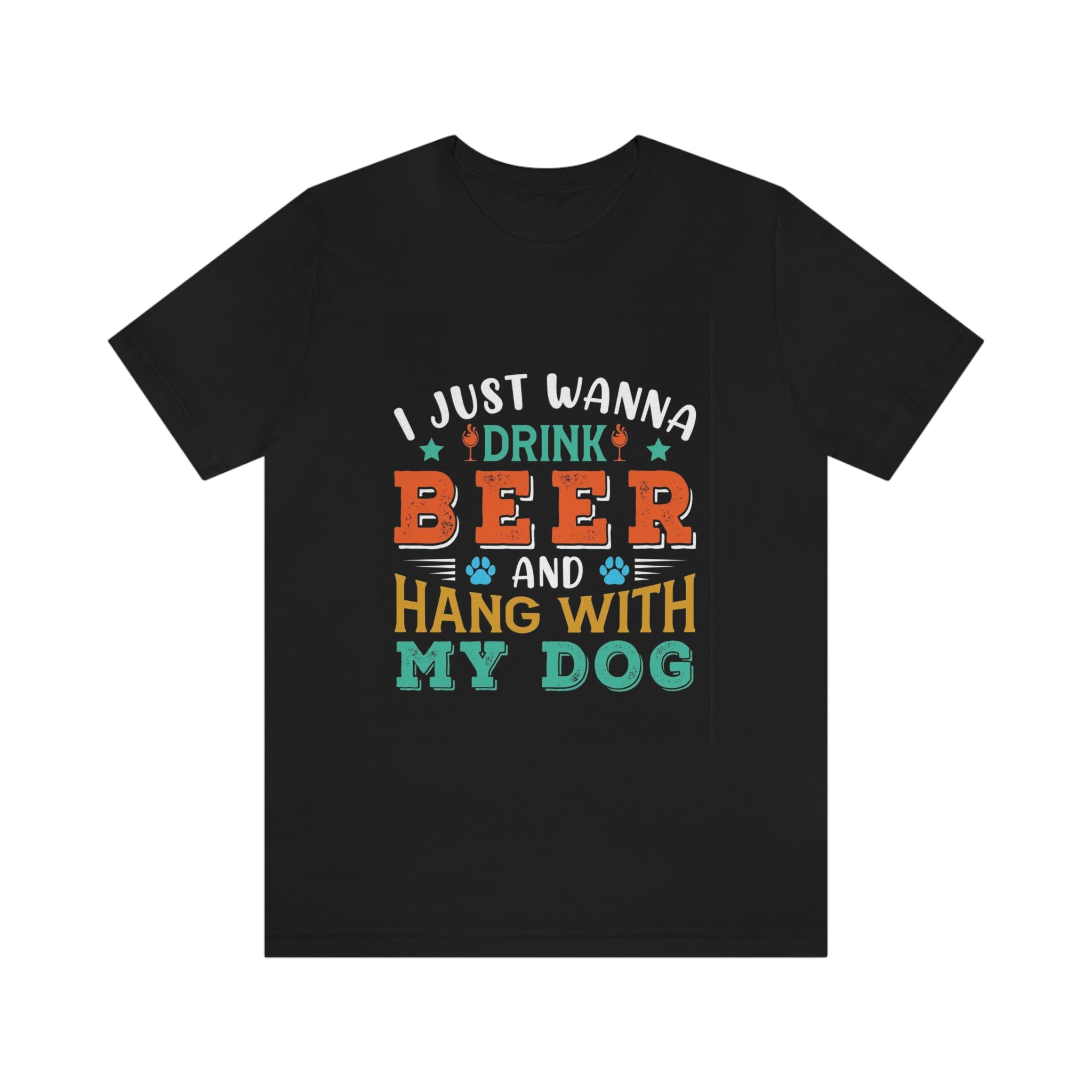Drink and hang with dog- Jersey Short Sleeve Tee