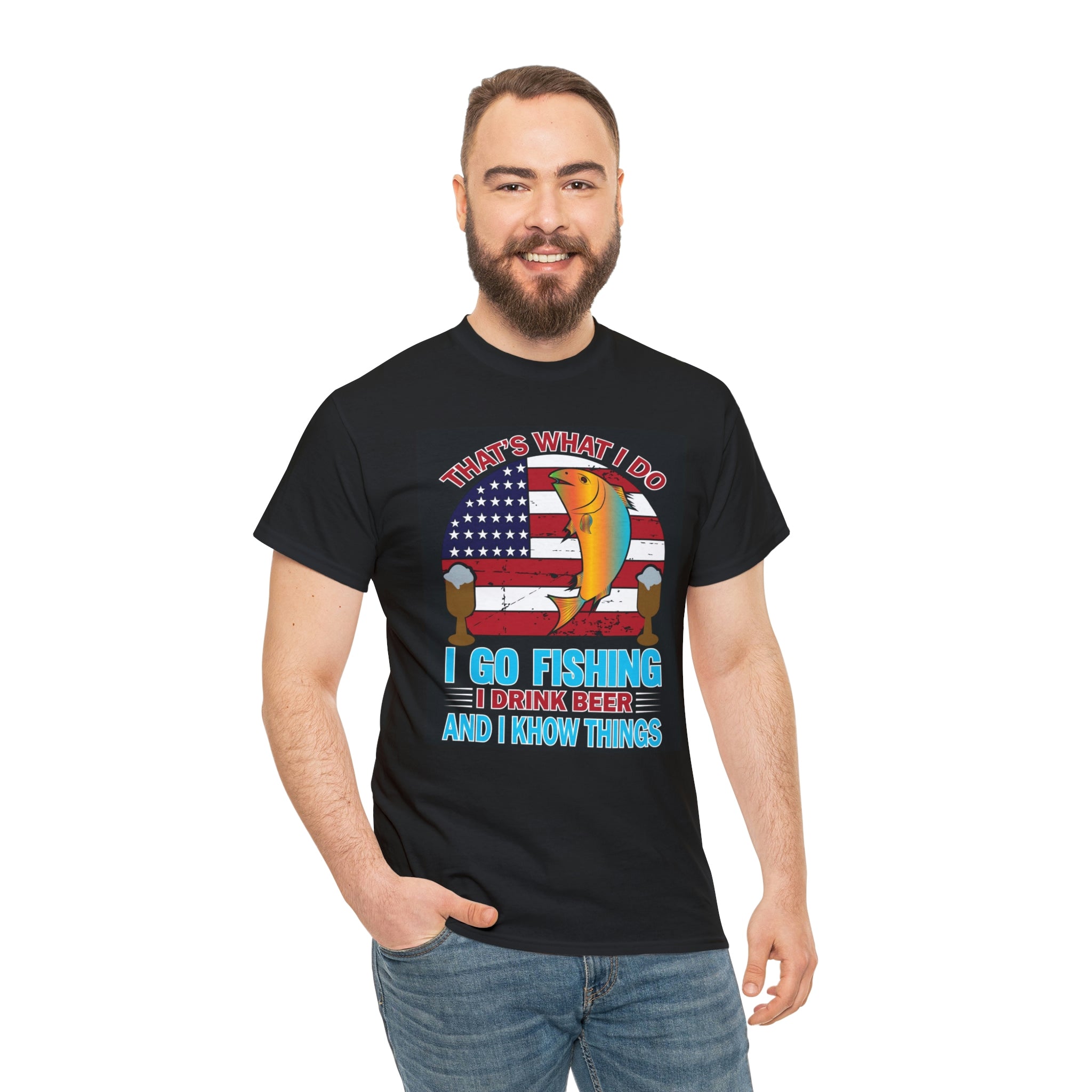Drink fish and know things- Heavy Cotton Tee