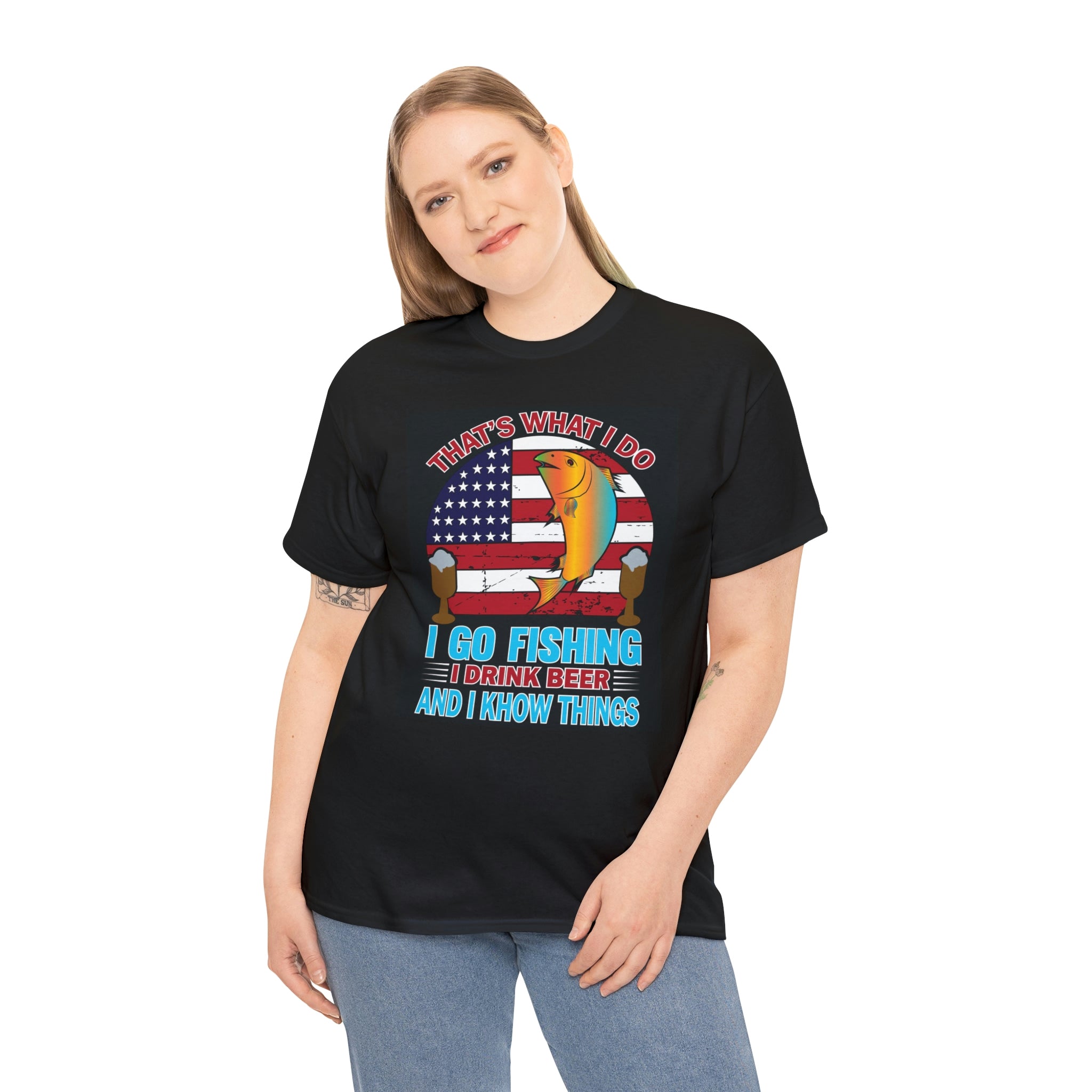 Drink fish and know things- Heavy Cotton Tee