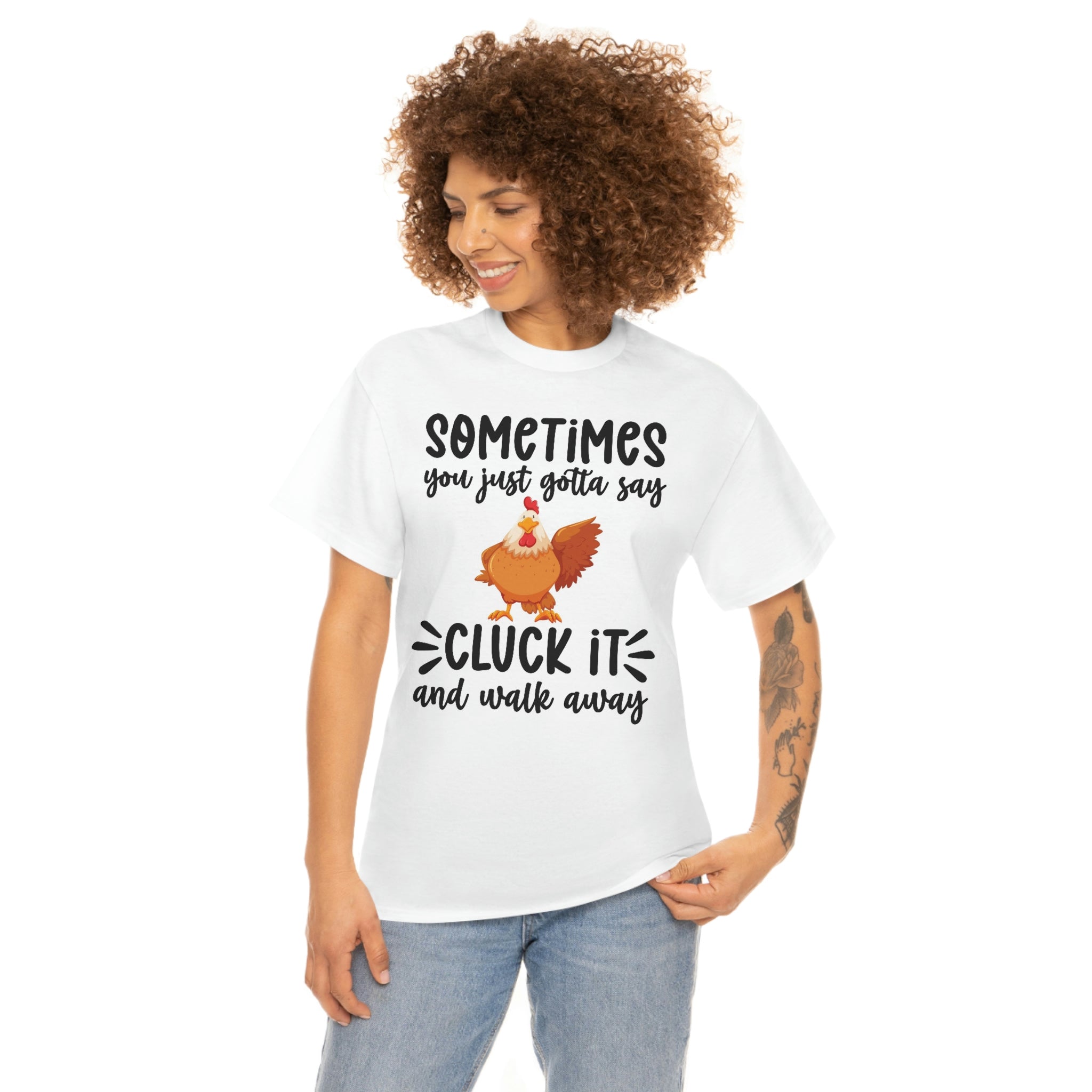 Cluck it and walk away- Unisex Heavy Cotton Tee