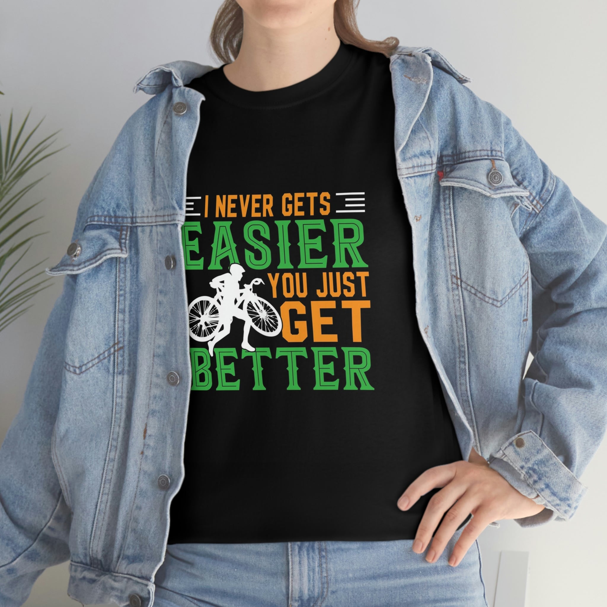 Never gets easy -biker- Heavy Cotton Tee