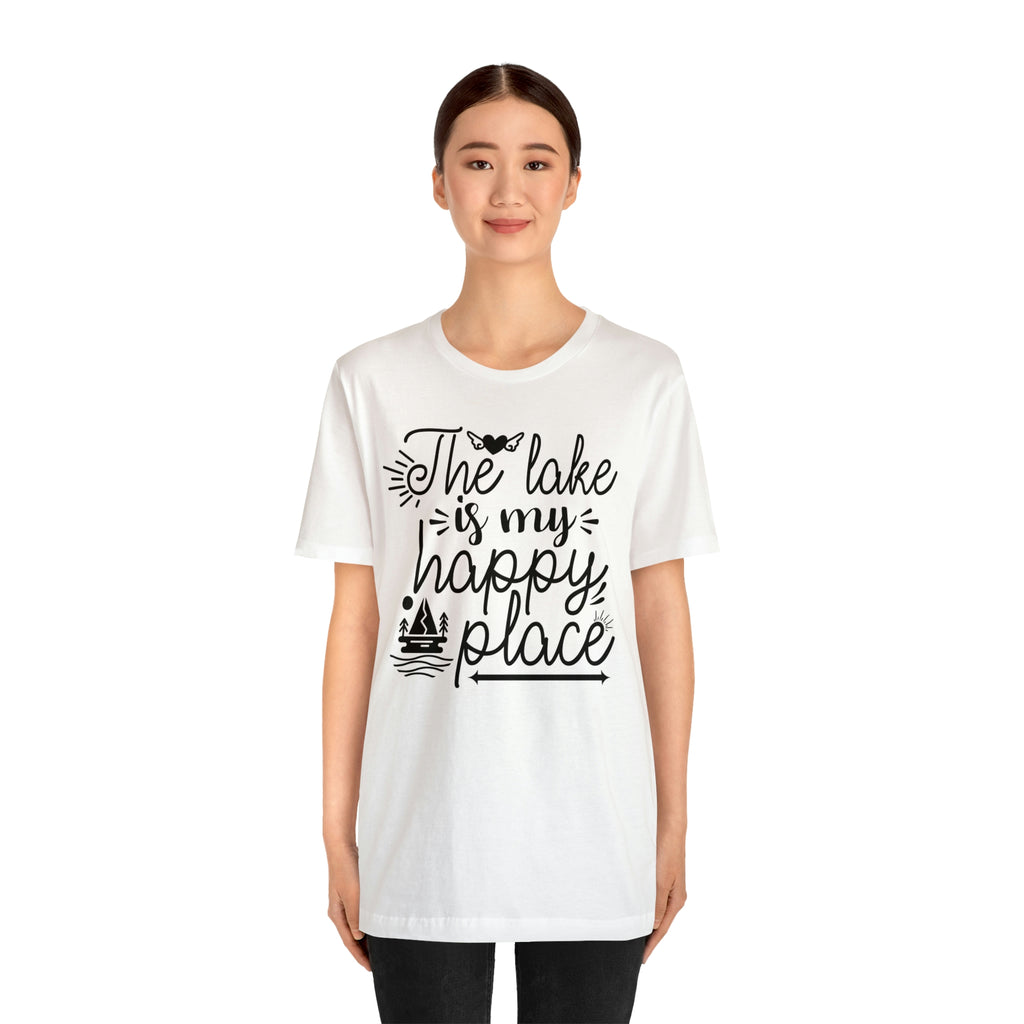 The Lake is my happy place-  Jersey Short Sleeve Tee