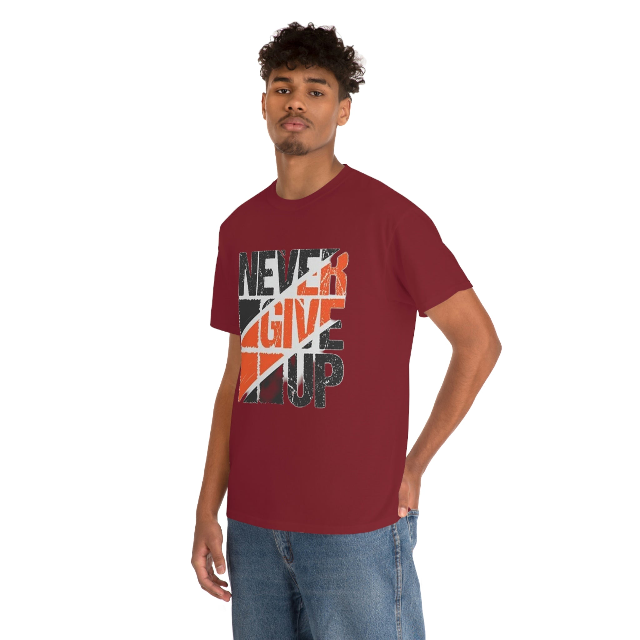 Never give up- Heavy Cotton Tee