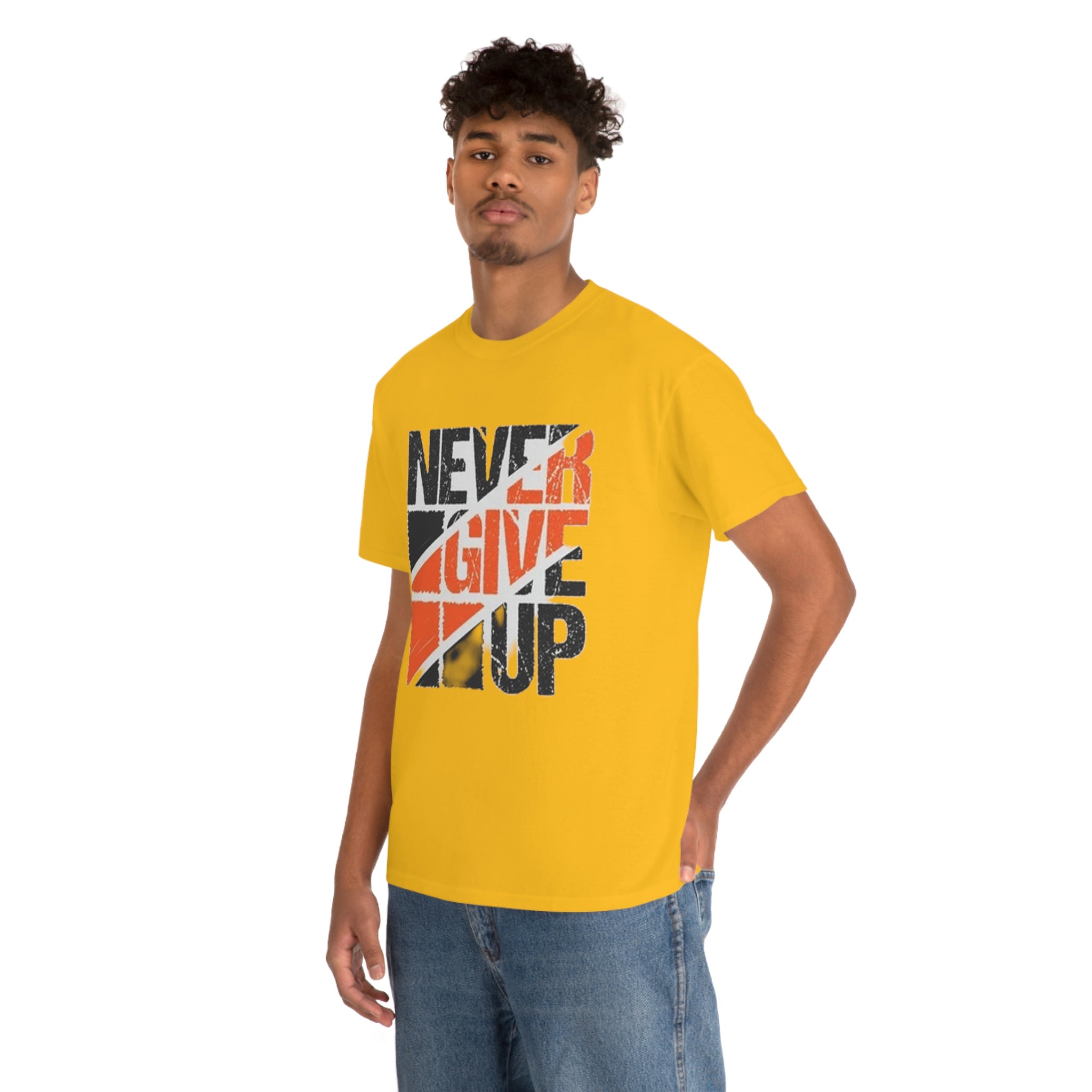 Never give up- Heavy Cotton Tee