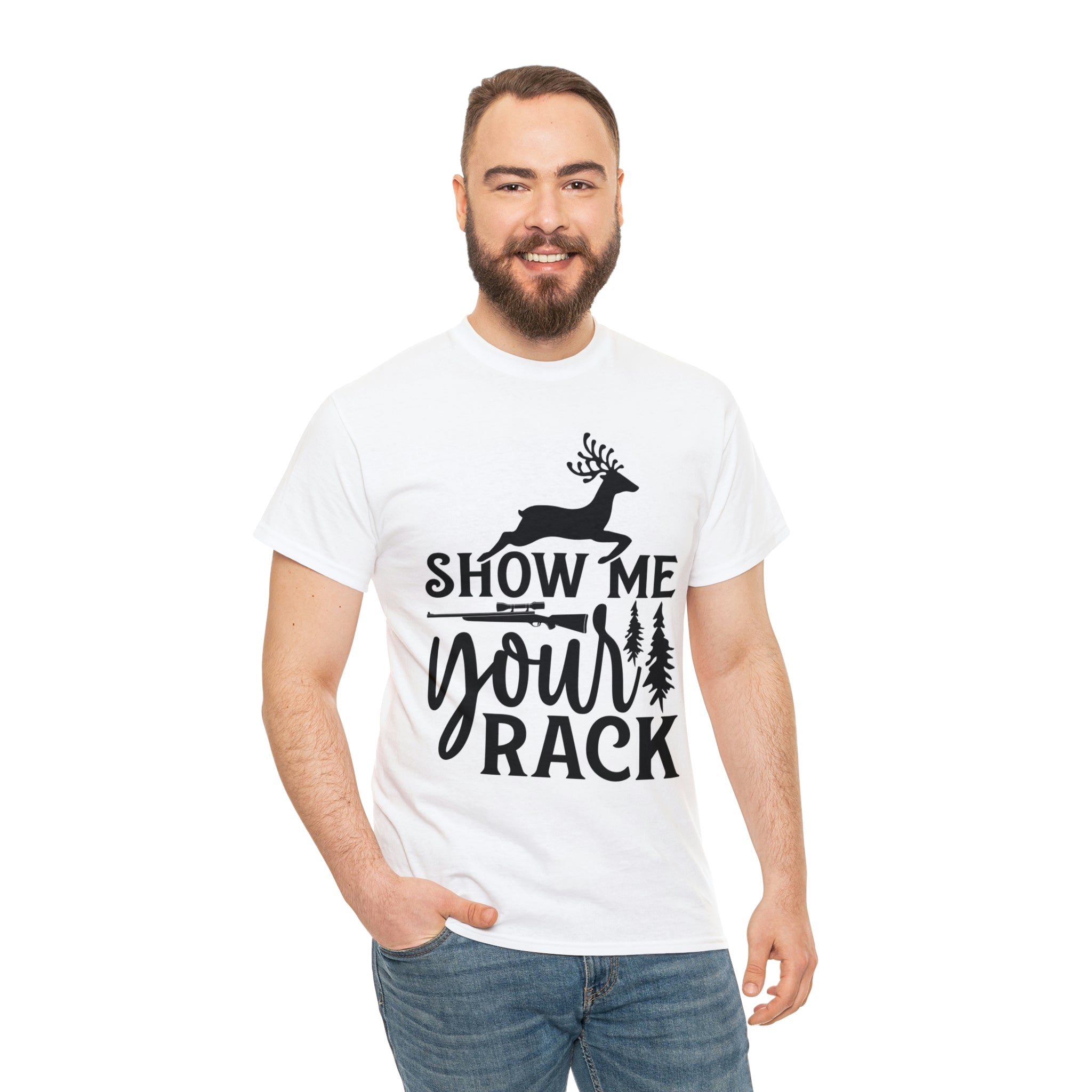 Show me your rack- hunting- Heavy Cotton Tee
