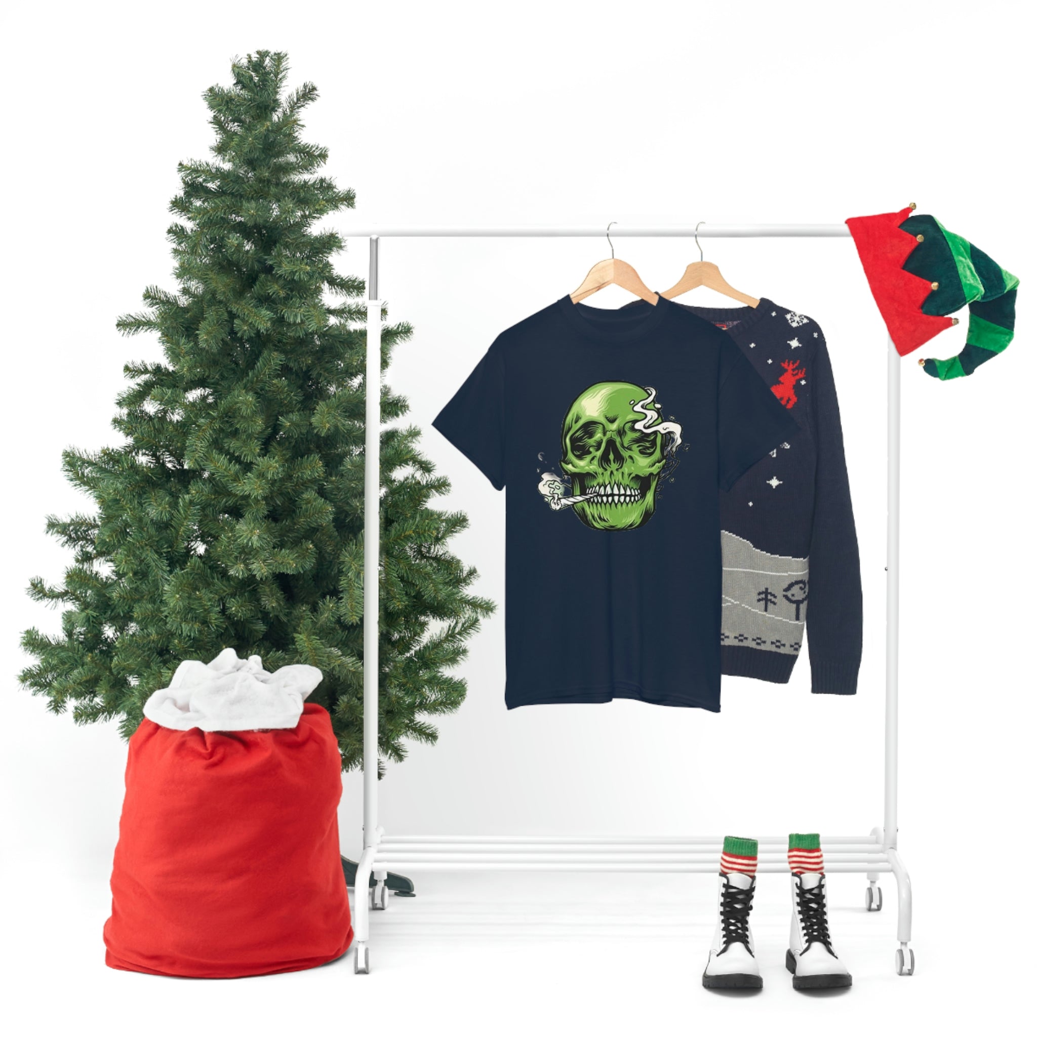 Weed skull- Heavy Cotton Tee