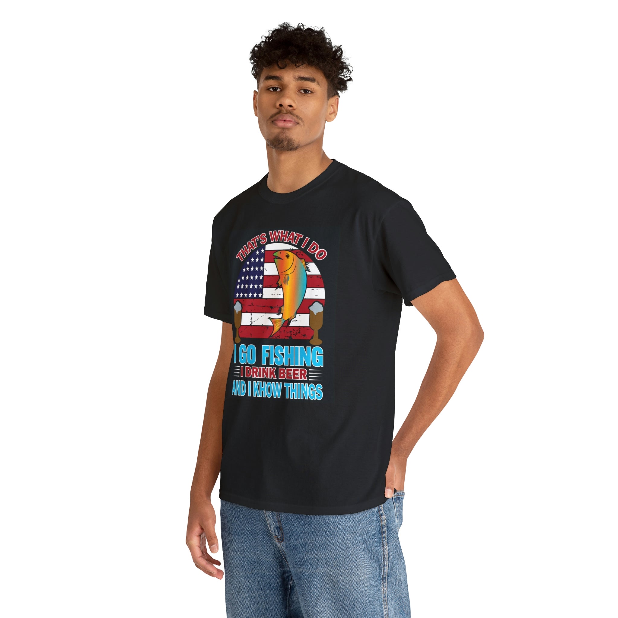 Drink fish and know things- Heavy Cotton Tee