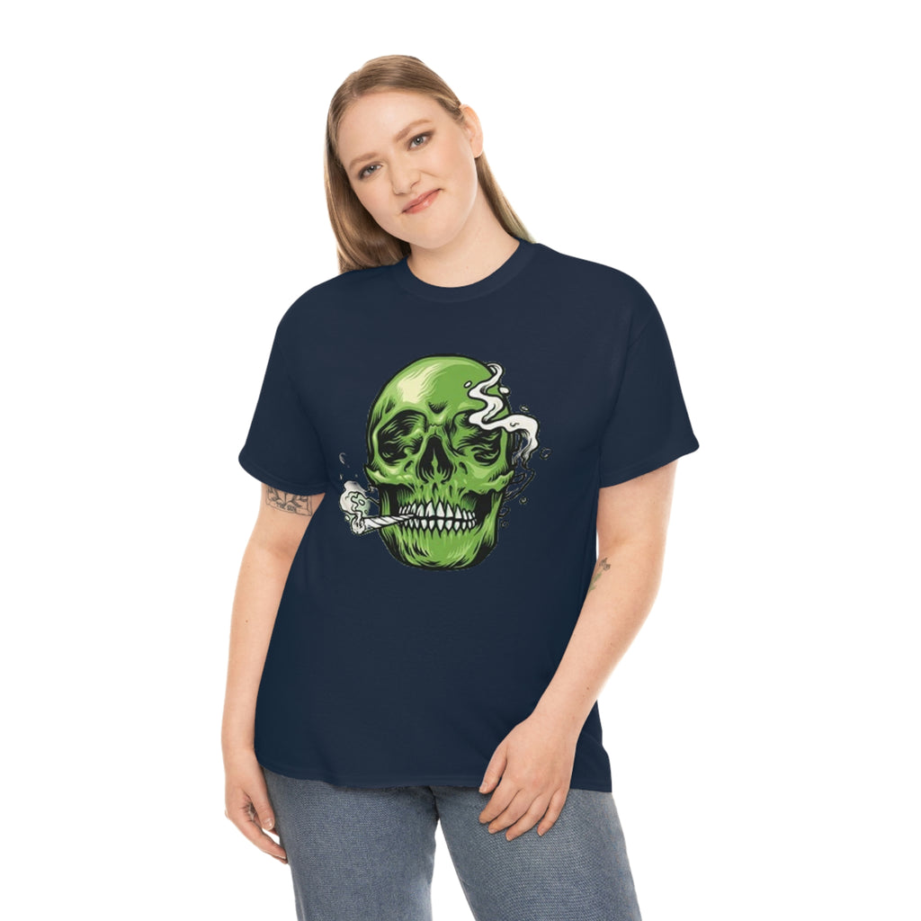 Weed skull- Heavy Cotton Tee